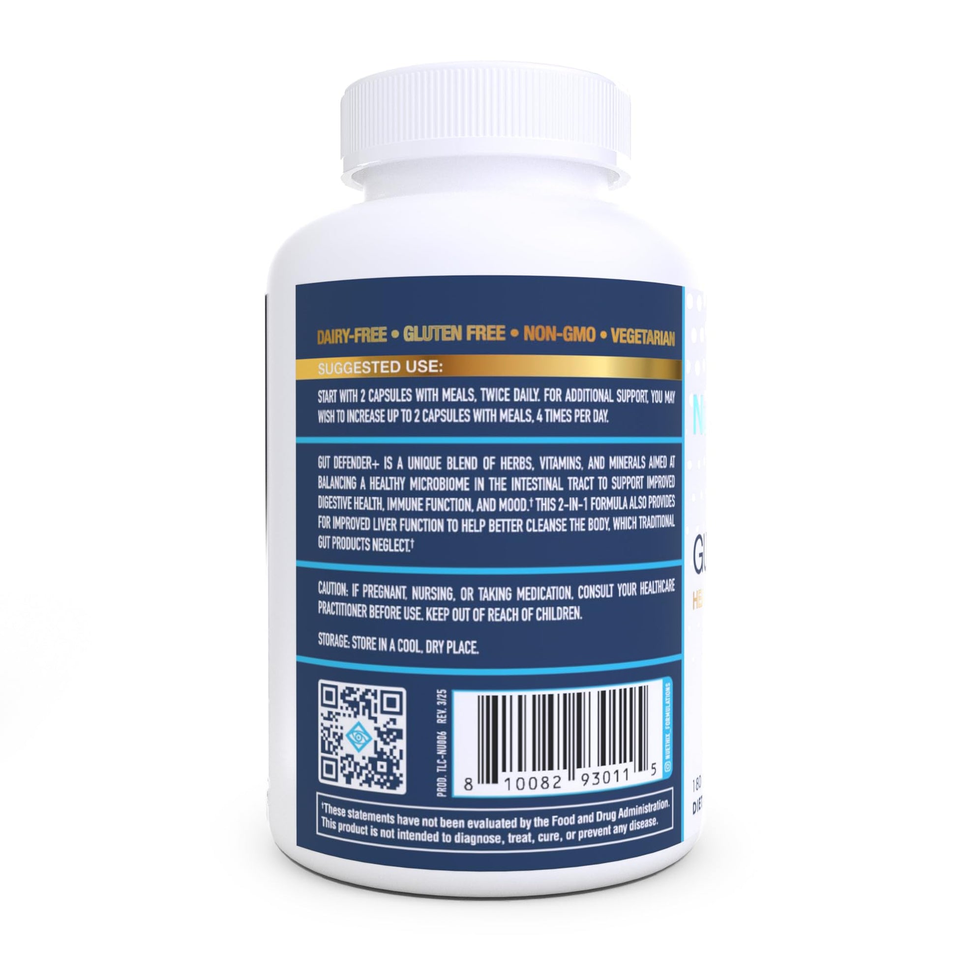 NuEthix Formulations Gut Defender+ Microbiome Balance Dietary Supplement, 180 Capsules, 90 Servings NuEthix Formulations buy supplements canada