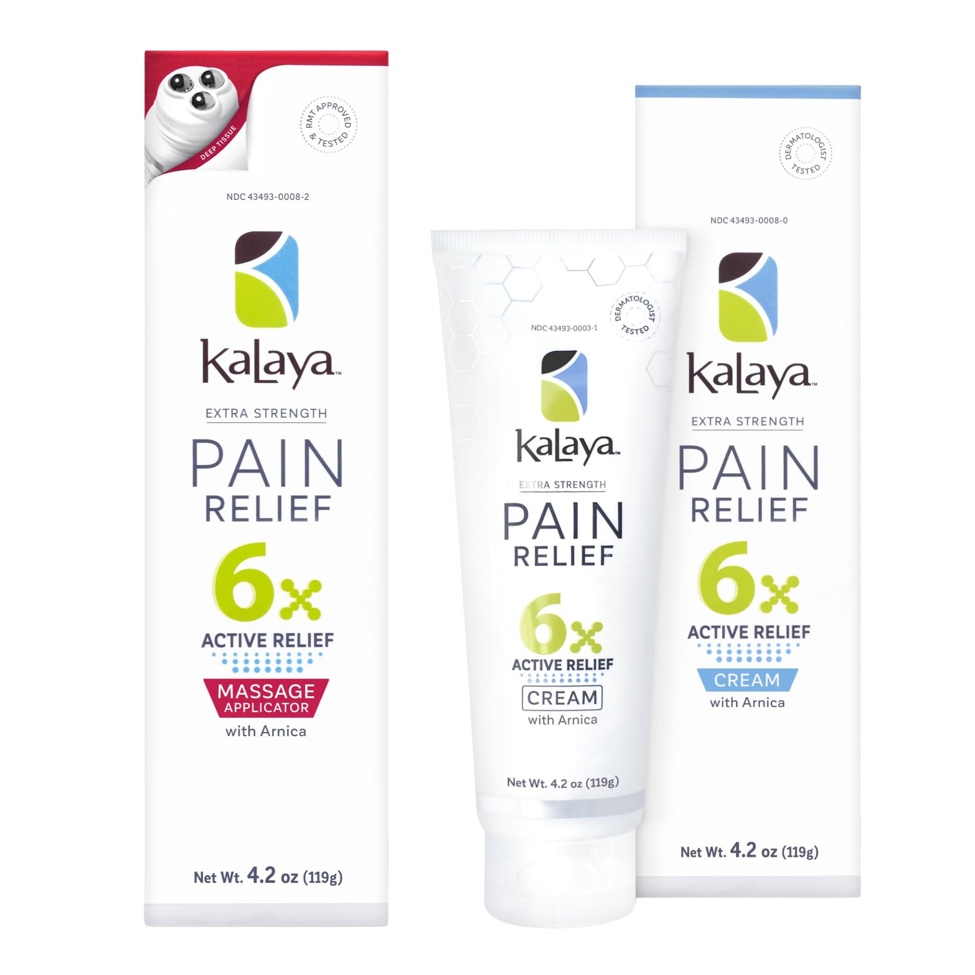 Kalaya 6X Pain Relief Arnica Cream with Massager and 6X Extra Strength Pain Relief Cream Kalaya Naturals buy supplements canada