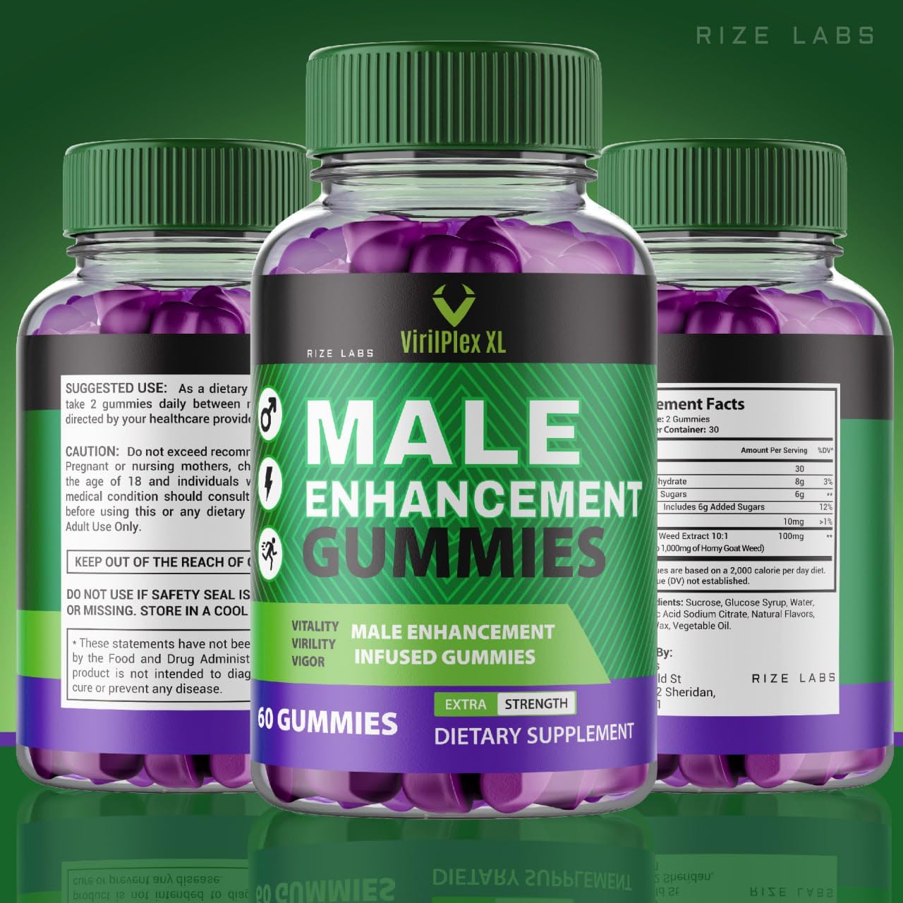 rize labs VirilPlex XL Male Performance Gummies, Premium Formula for Health and Well-Being for Men, Gummys to Deliver Maximum Performance Benefits - Pack of 3(180 Gummies) rize labs buy supplements canada