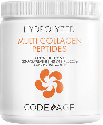 Codeage Multi Collagen Protein Powder Peptides, Hydrolyzed, Type I, II, III, V, X Grass Fed All in One Super Bone Codeage buy supplements canada