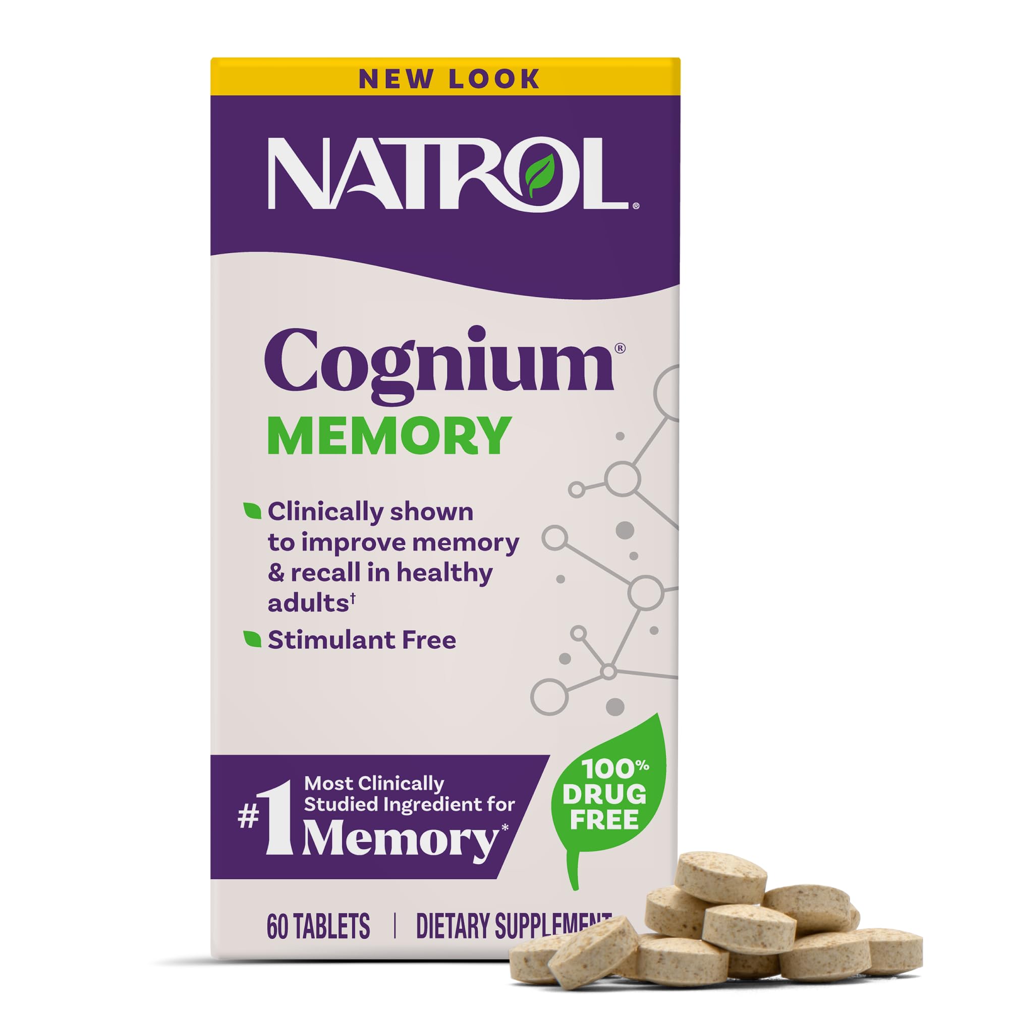 Natrol Cognium Memory, Brain Health Supplements for Adults, Brain Memory Supplements, Enhances Mental Agility in Healthy Adults, Natrol buy supplements canada
