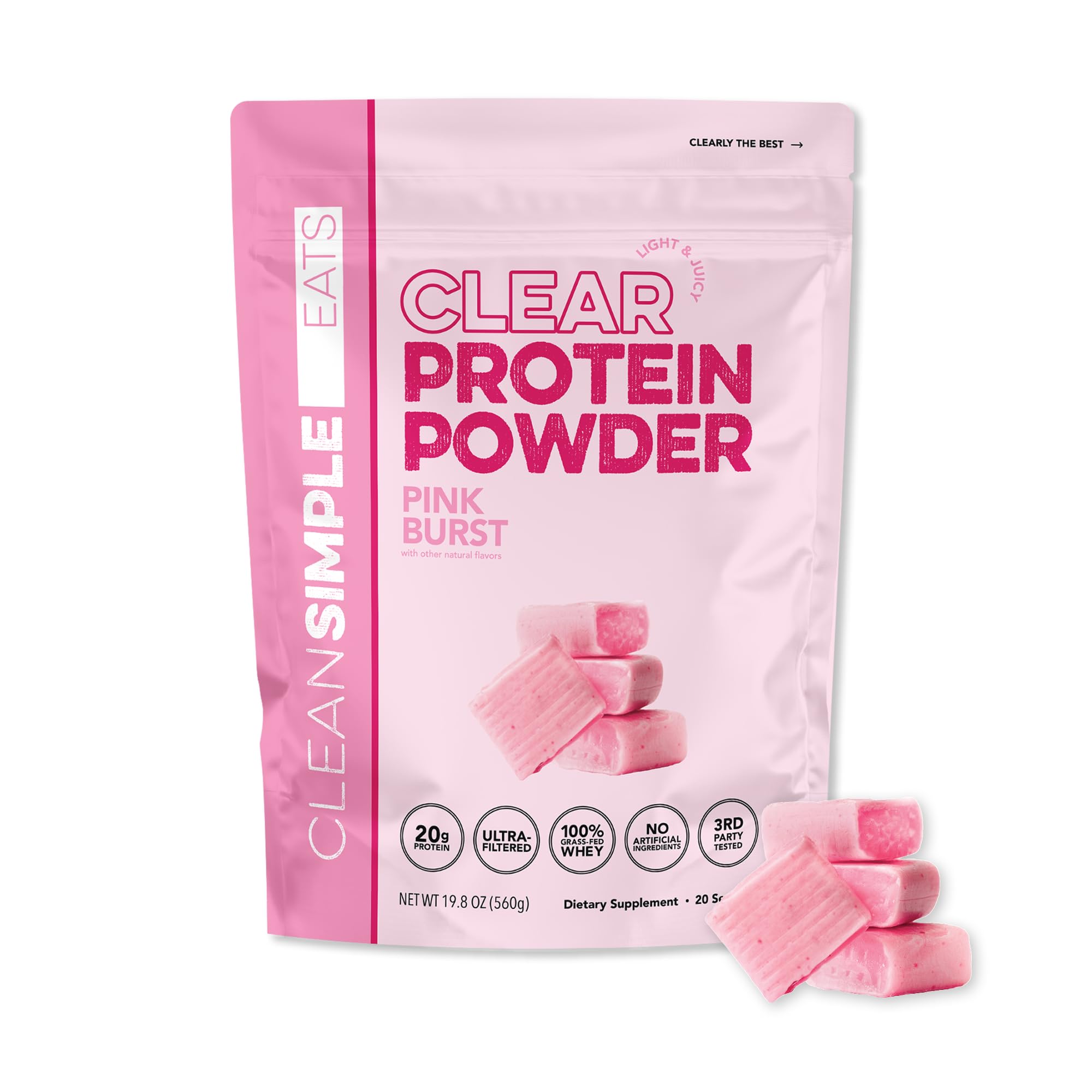 Clean Simple Eats Clear Protein Drinks, 20G Grass Fed Whey Protein Isolate, Ultra Filtered, Light & Refreshing Beverage, Low Lactose, No Artificial Ingredients, Clean Simple Eats buy supplements canada