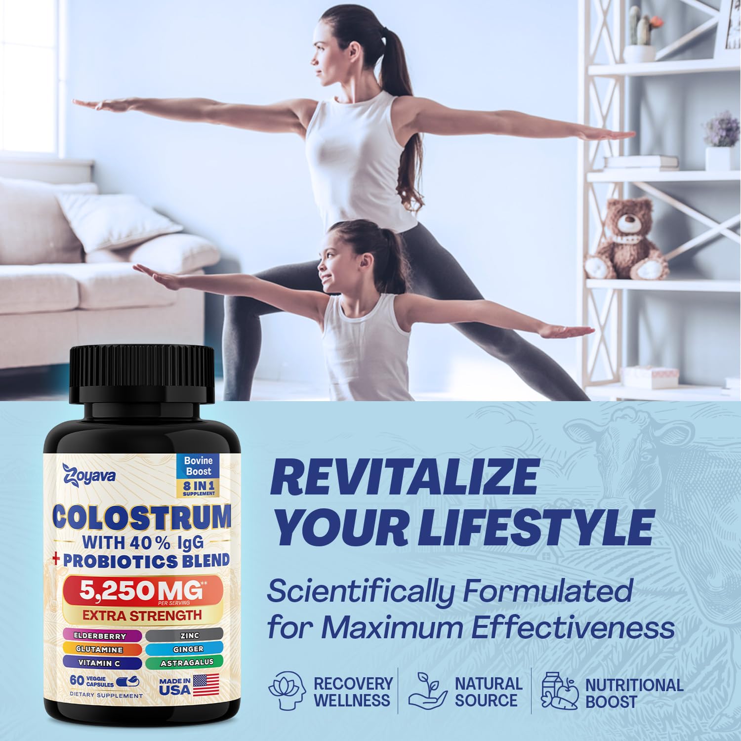 Bovine Colostrum Supplement Capsules 5250 MG, Grass Fed Cow Colostrum Zoyava buy supplements canada