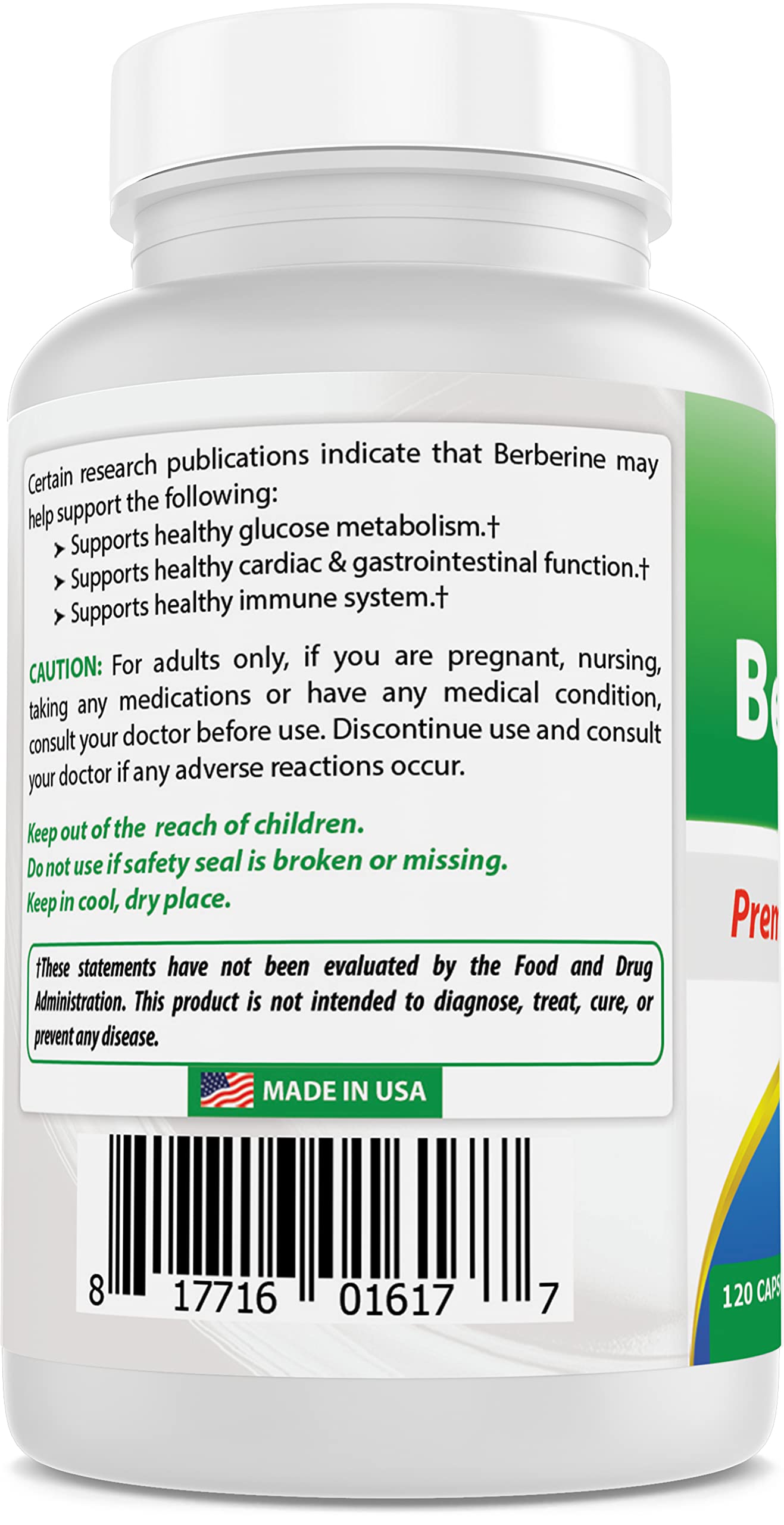 Best Naturals Berberine 500mg 120 Capsules - Supports Immune Function, Cardiovascular Best Naturals buy supplements canada
