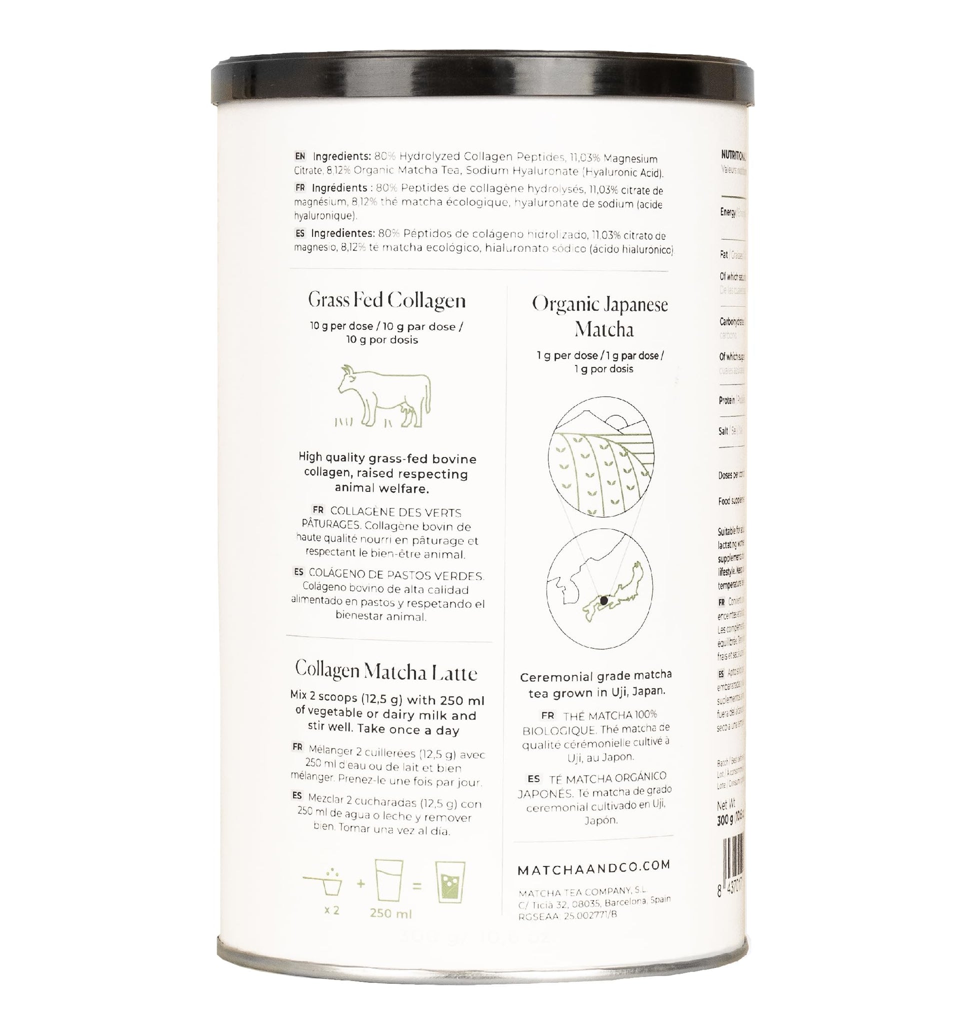 Collagen with Magnesium, Matcha Tea and Hyaluronic Acid. Joints, skin and nails Matcha & CO buy supplements canada