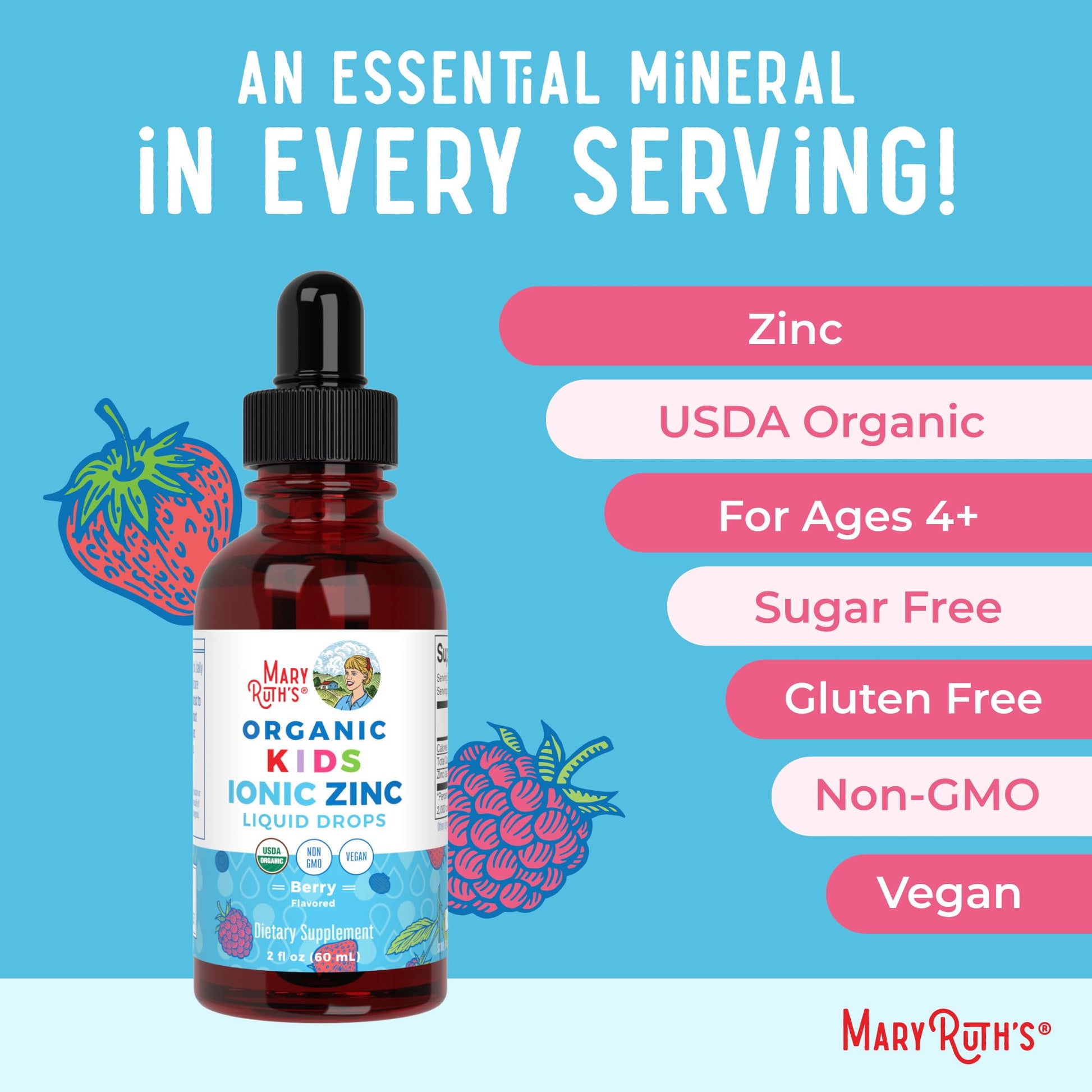 MaryRuth Organics Zinc Supplement for Immune Support, Immune Support Supplement for Kids, Ages 4-13, Zinc Sulfate, Vegan, USDA Organic, Glycerin Based, 2 Fl Oz MARYRUTH'S buy supplements canada
