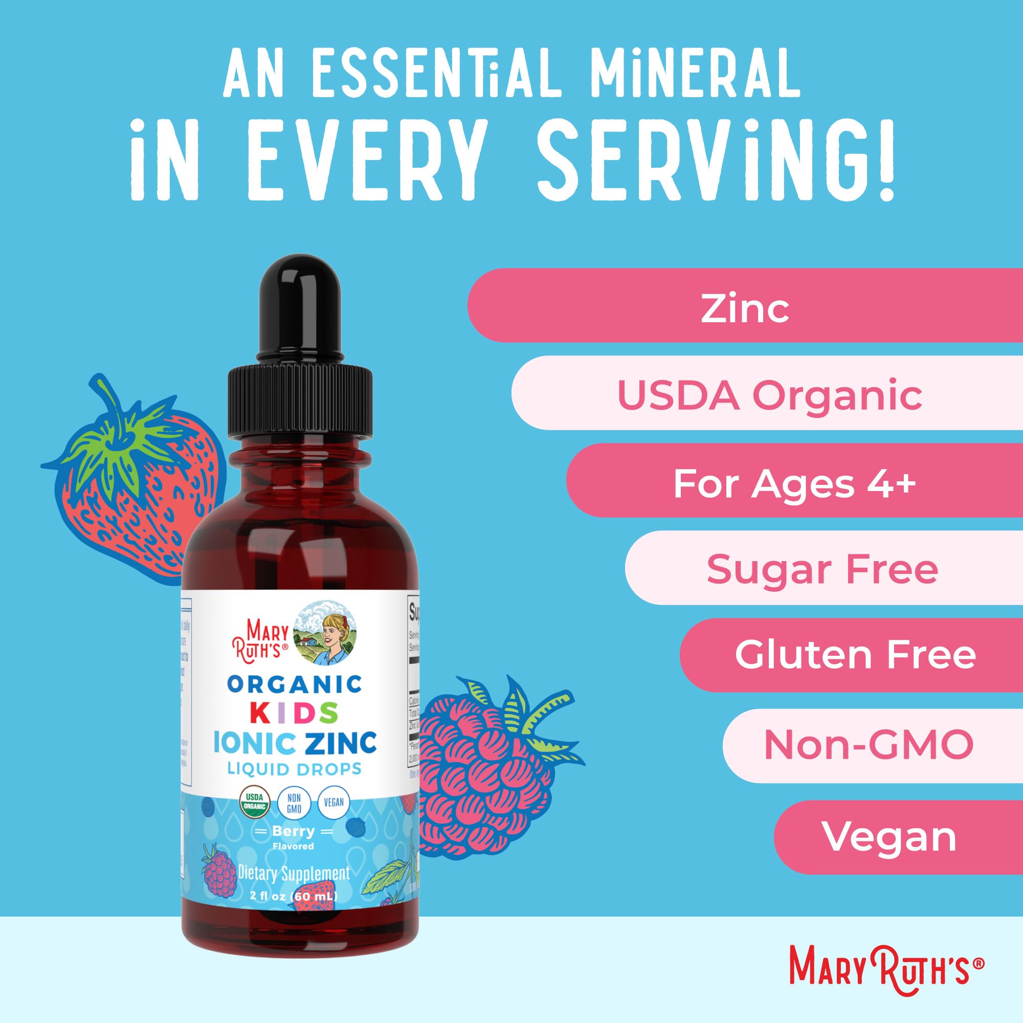 MaryRuth Organics Zinc Supplement for Immune Support, Immune Support Supplement for Kids, Ages 4-13, Zinc Sulfate, Vegan, USDA Organic, Glycerin Based, 2 Fl Oz MARYRUTH'S buy supplements canada