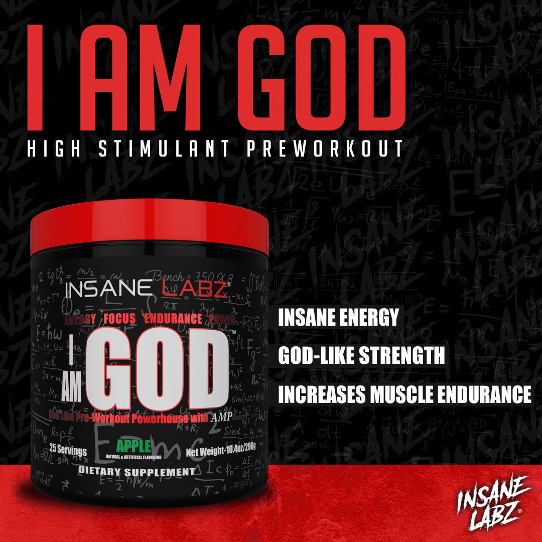Insane Labz I am God Pre Workout, High Stim Pre Workout Powder Loaded with Creatine Insane Labz buy supplements canada