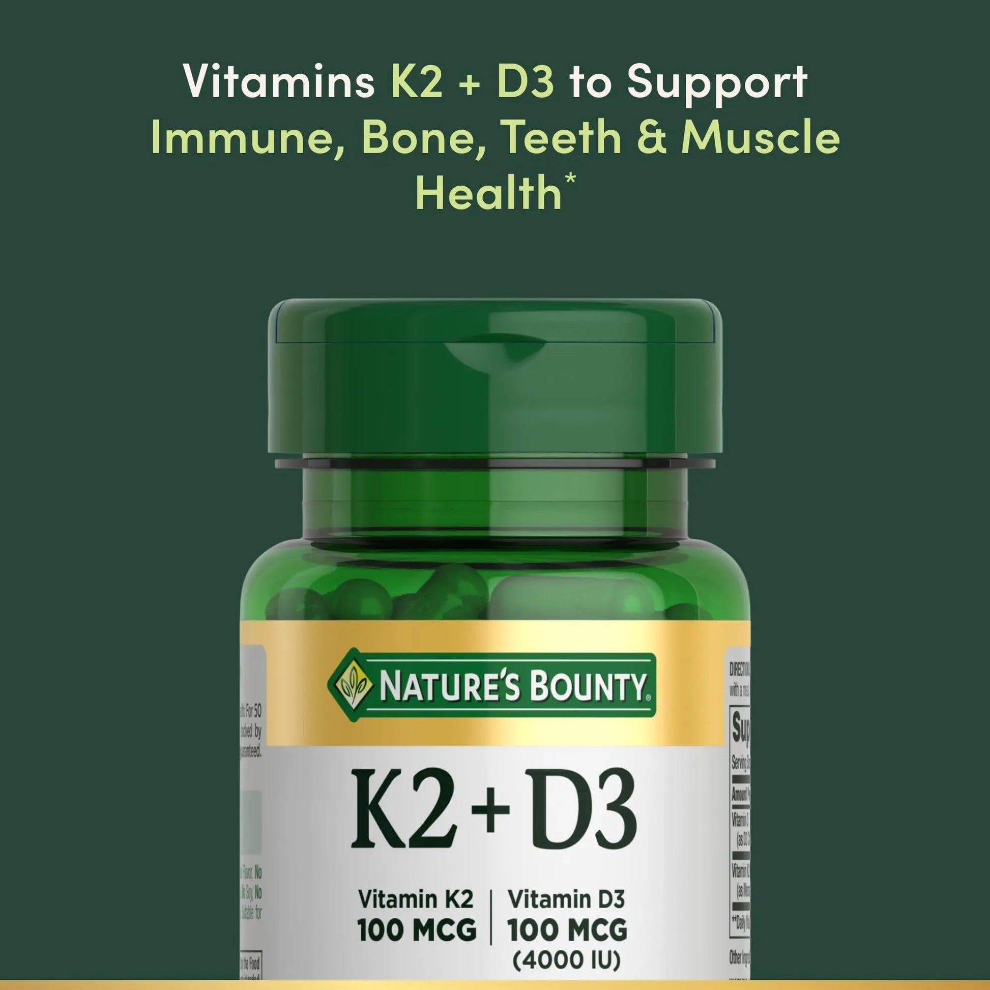 Nature’s Bounty Vitamin D3 K2 Supplement, 4000 IU Vitamin D3 plus 100 mcg of Vitamin K Supplements Nature's Bounty buy supplements canada