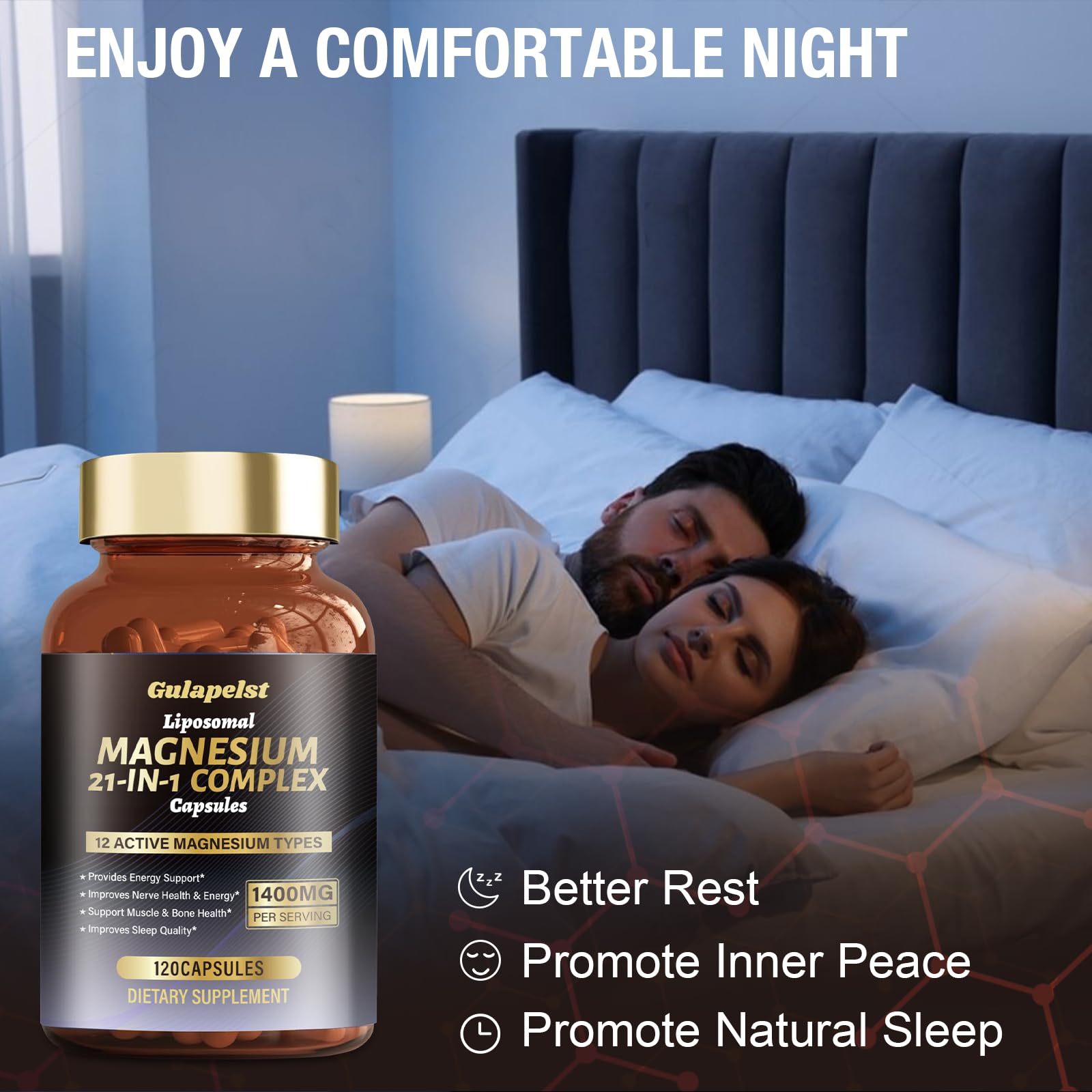 21 in 1 Liposomal 1400mg Magnesium Complex (Citrate, Glycinate, Malate etc) Capsule - 12 Active Types Magnesium with Vitamin D3, B6, B12, C, Ashwagandha & CoQ10 for Women & Men Gulapelst buy supplements canada