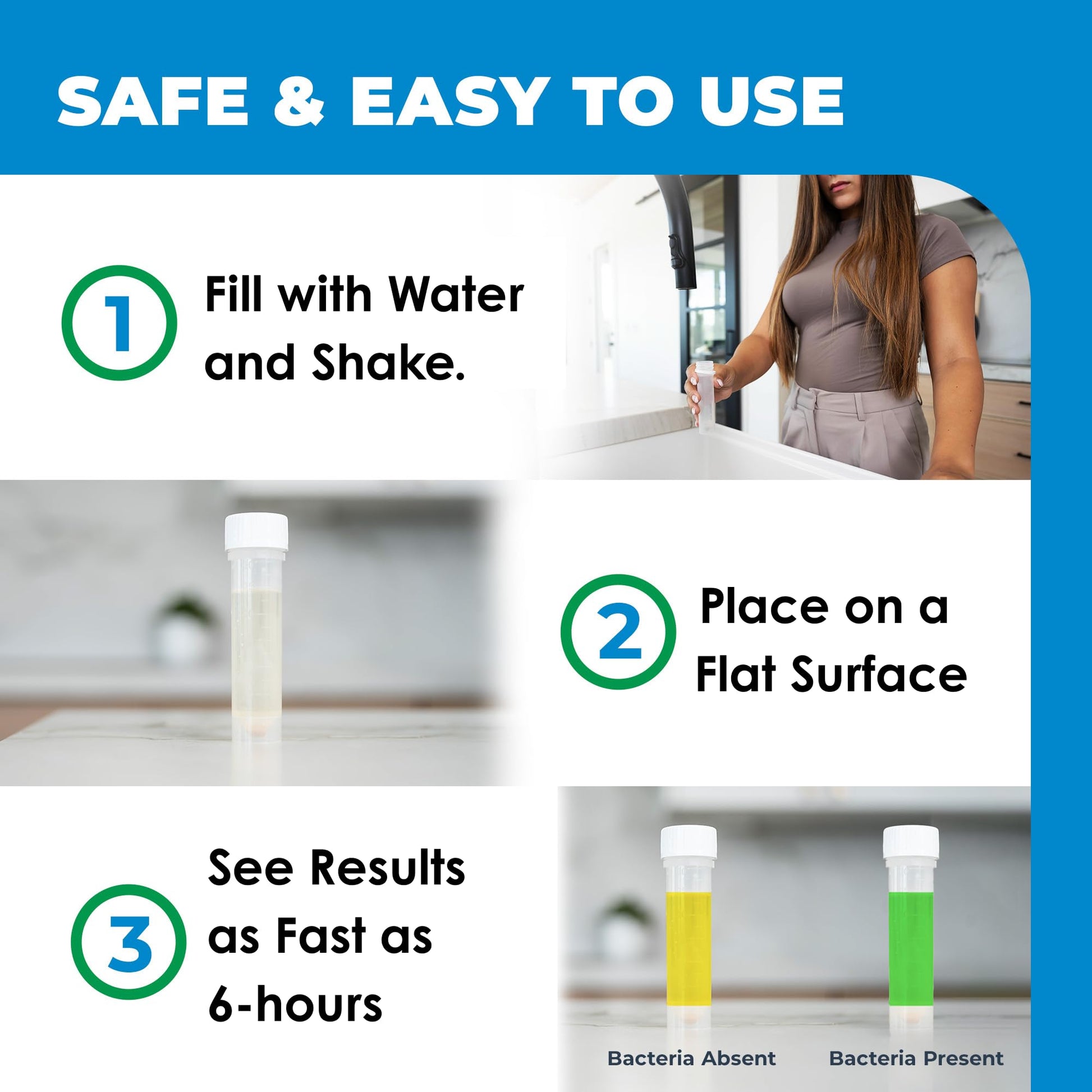 Safe Home® DIY Bacteria in Water Test Kit – Results as Fast as 6 Hours – Detects 50 Different Species of Coliform Bacteria – EPA Lab Certified – Made in the USA – (1 Pack) Safe Home buy supplements canada