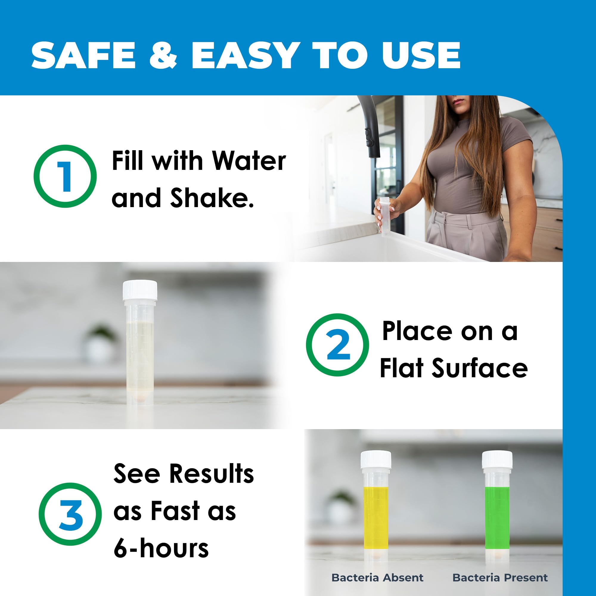 Safe Home® DIY Bacteria in Water Test Kit – Results as Fast as 6 Hours – Detects 50 Different Species of Coliform Bacteria – EPA Lab Certified – Made in the USA – (1 Pack) Safe Home buy supplements canada