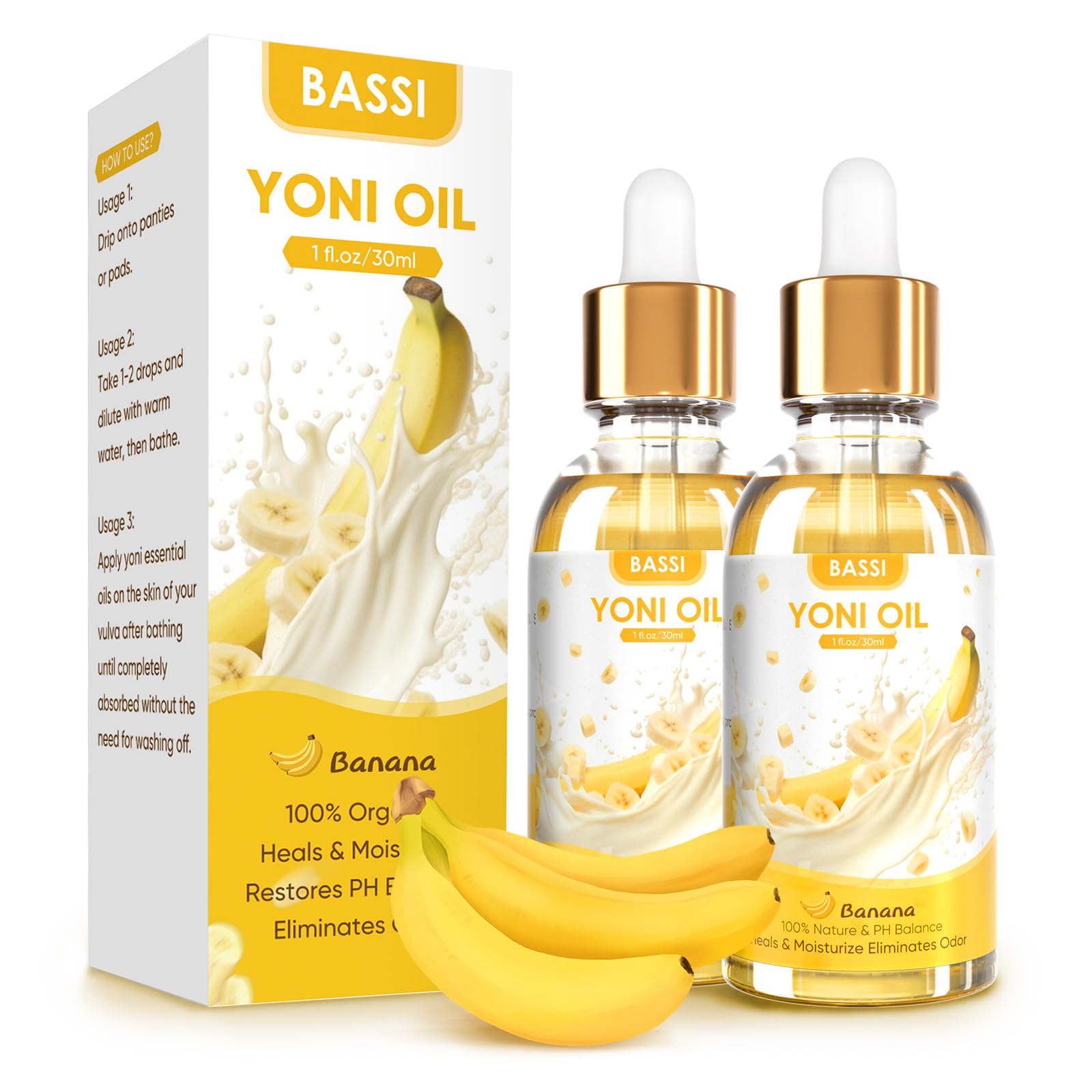 2PCS Yoni Oil Organic Feminine Oil Vaginal Moisturizer - Ph Balance for Women - Feminine Deodorant BASSI buy supplements canada