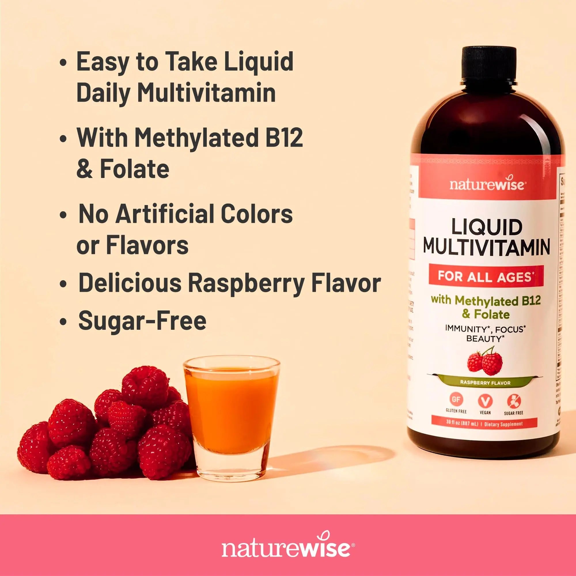 NatureWise Liquid Multivitamin for Women, Men of All Ages - Sugar Free, Vegan - Vitamins for Energy Levels, Beauty NatureWise buy supplements canada