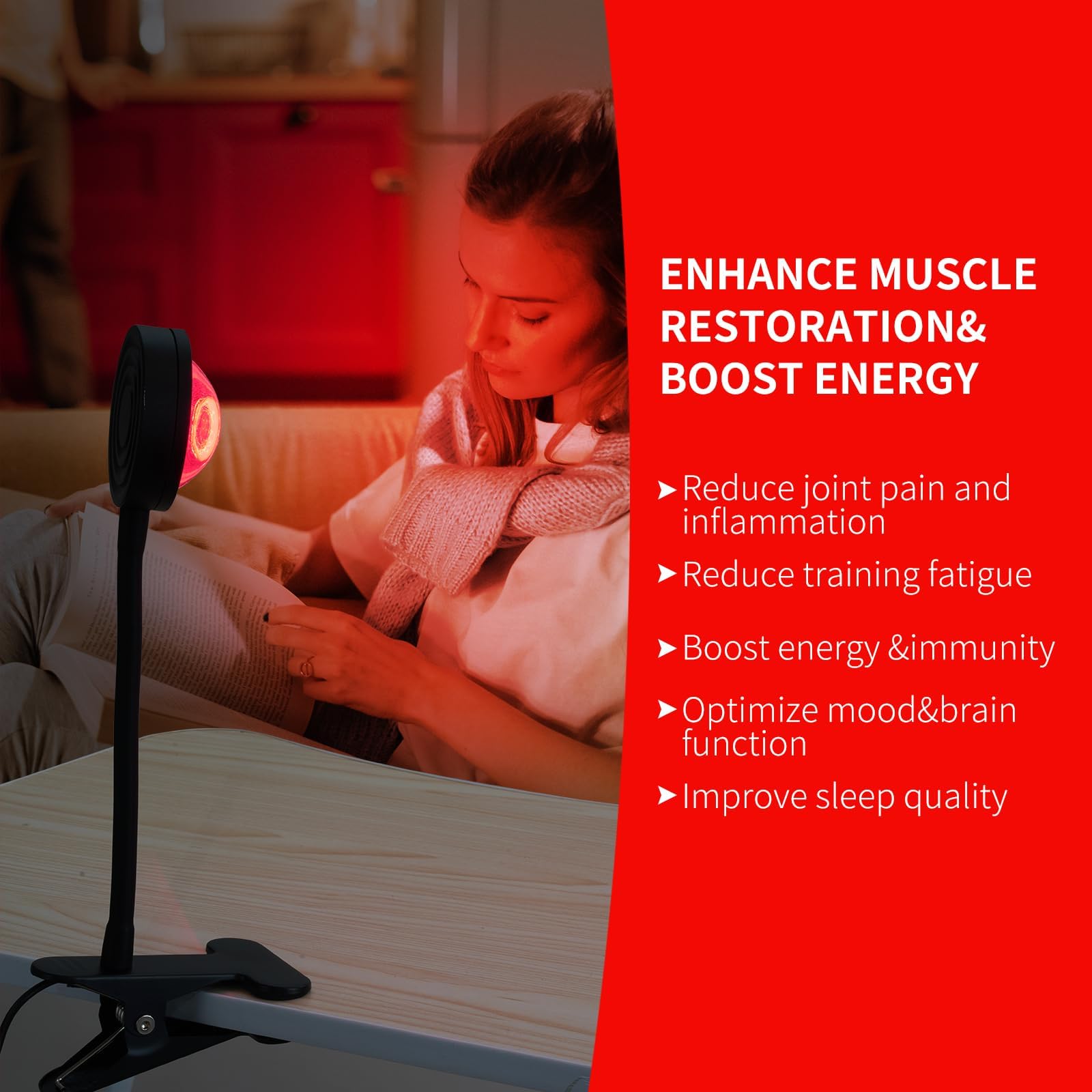 WTINTELL Red Light Therapy for Face, 660nm LED Red Light Therapy Light with Clip, Suitable WTINTELL buy supplements canada