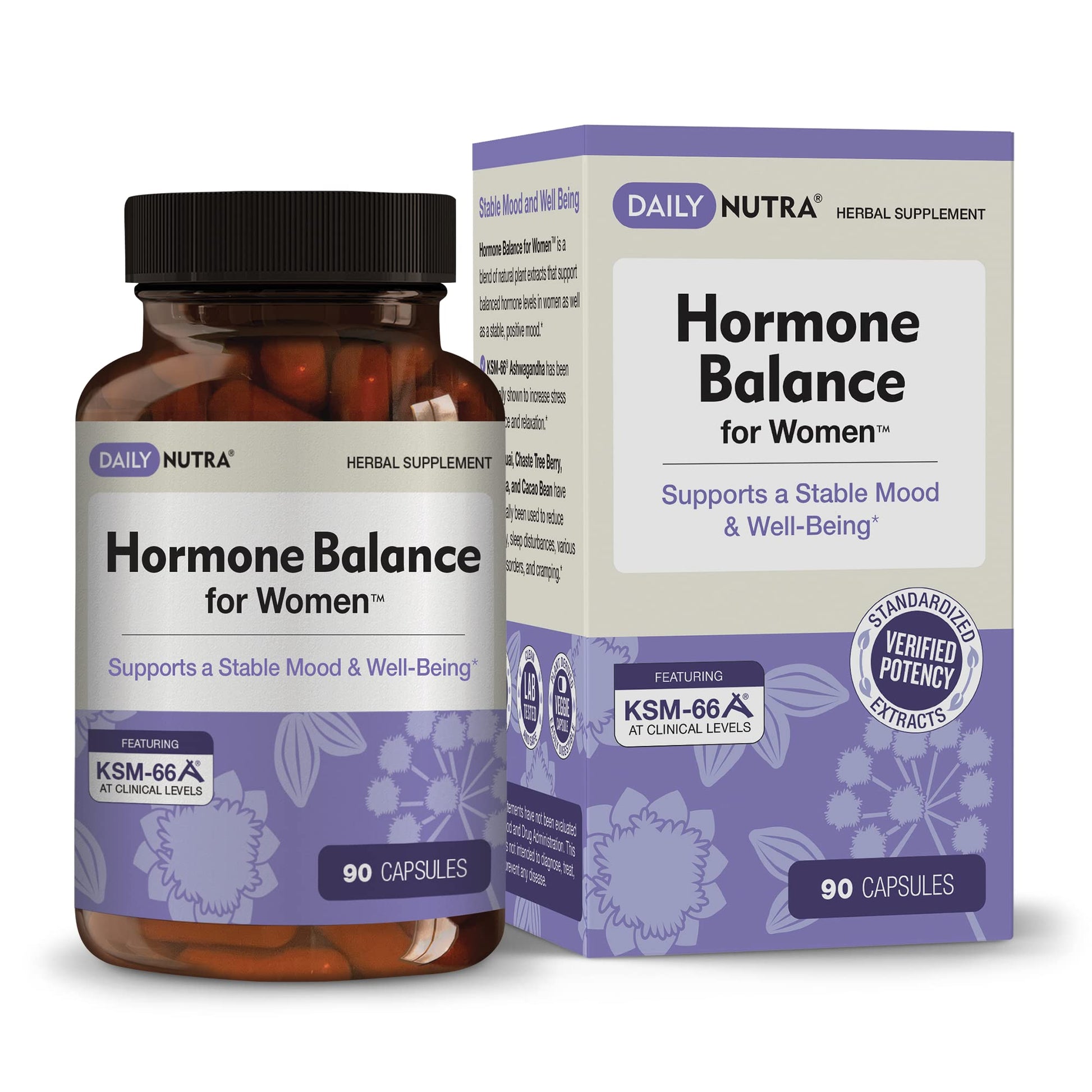 Hormone Balance for Women - Natural Mood Supplement - PMS Relief and Menopause Support | Featuring Clinically Studied KSM-66 Ashwagandha (90 Capsules) DailyNutra buy supplements canada