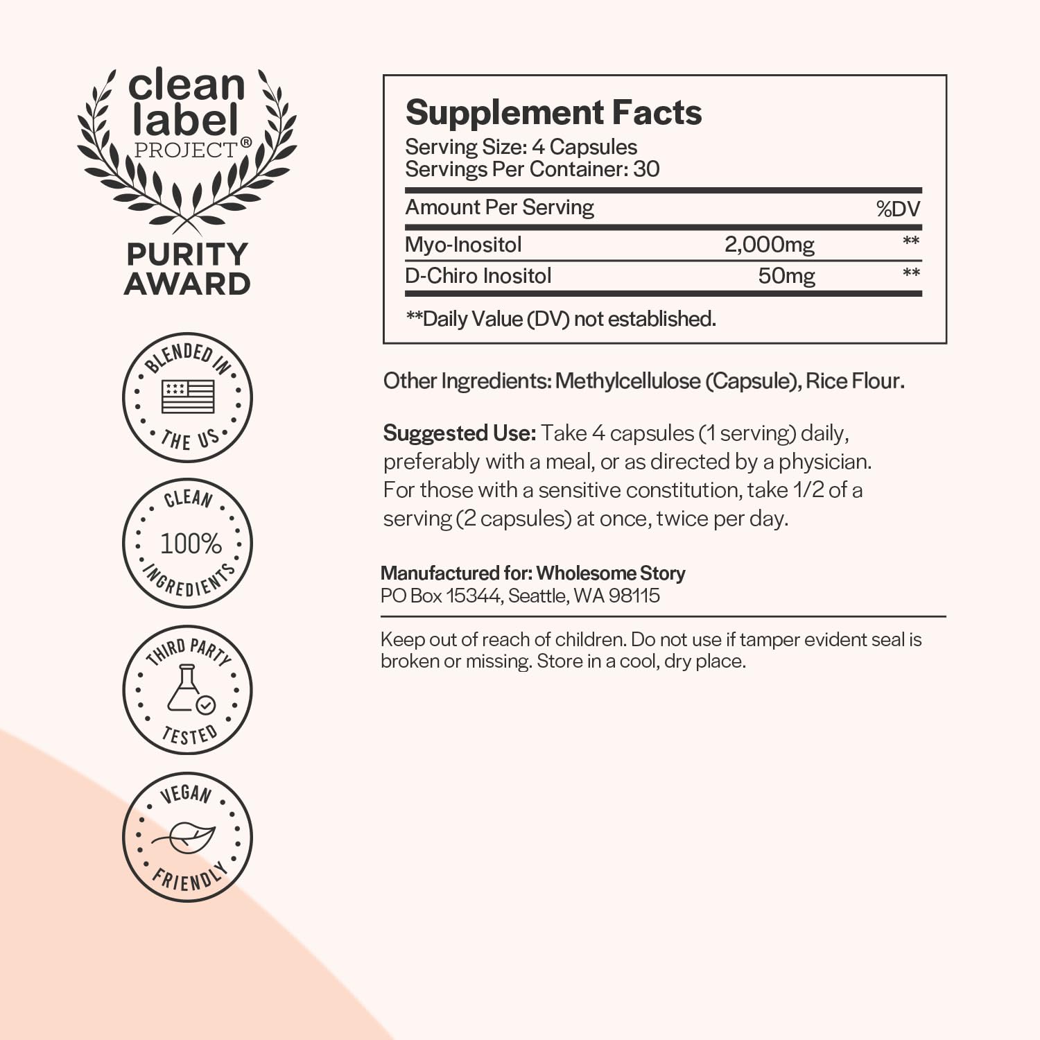 Myo-Inositol & D-Chiro Inositol Blend Capsule | 30-Day Supply | Most Beneficial 40:1 Ratio Wholesome Story buy supplements canada
