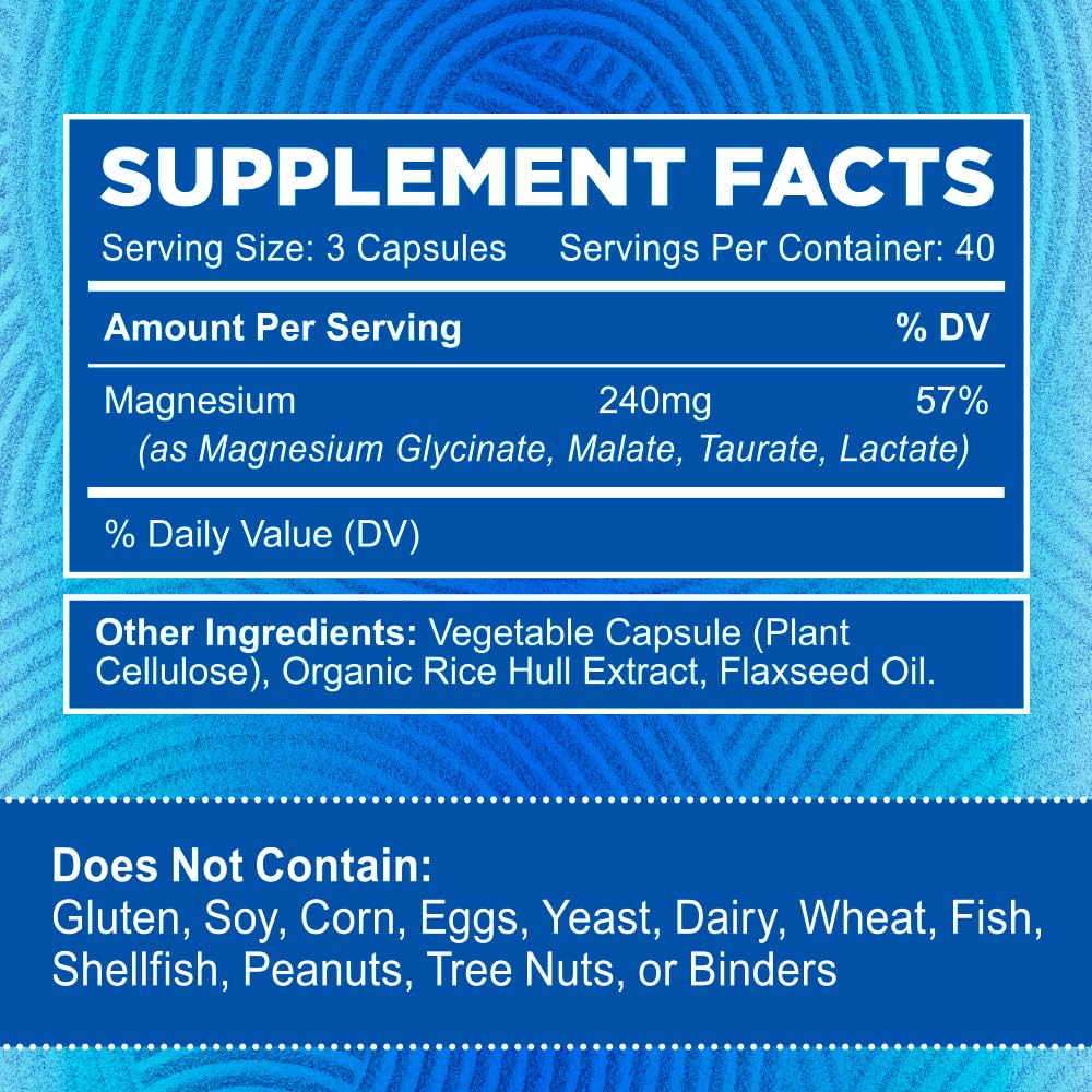 Zentastic Magnesium Complex 4-in-1 Supplement – Magnesium Glycinate, Malate, Taurate & Lactate – Chelated High Absorption for Nerves, Zentastic buy supplements canada