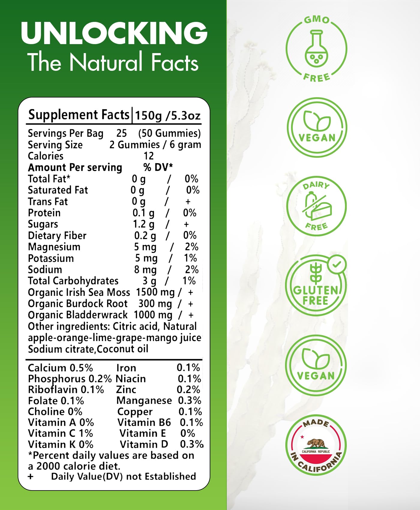 BIO VITALICA Sea Moss Gummies – with Bladderwrack & Burdock Root – Wildcrafted Gel + Powder – Vegan, Keto, Non-GMO, Gluten-Free – Fruity Mineral-Rich Gummies – 50 Count (3 Pack) BIO VITALICA buy supplements canada