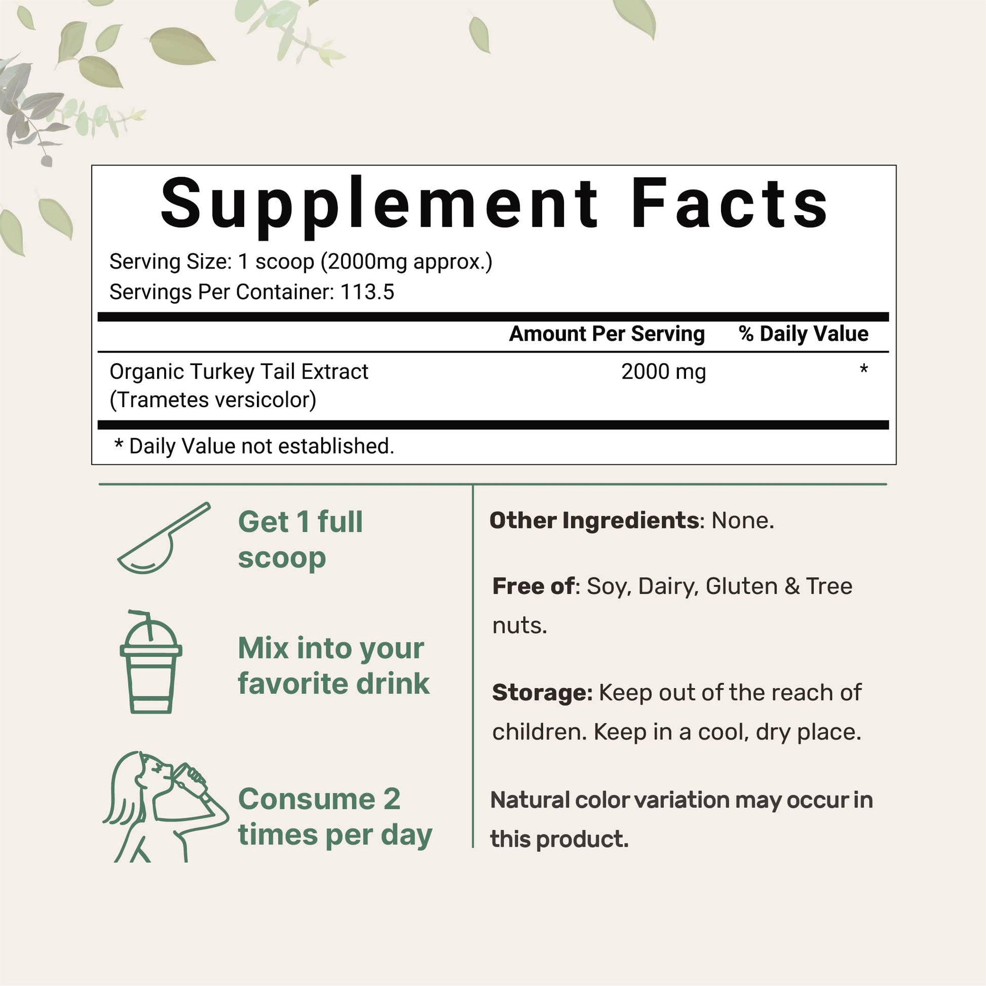 Organic Turkey Tail Mushroom Powder (50:1 Extract), 8 Ounce | Sustainably US Grown Micro Ingredients buy supplements canada