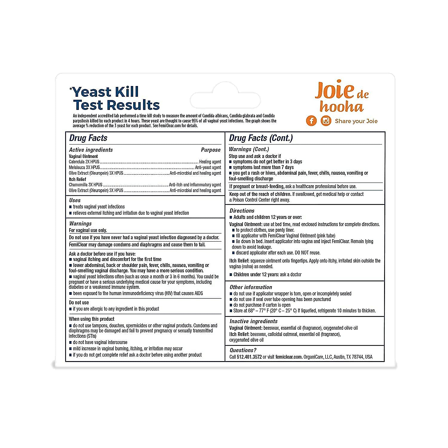FemiClear 1-Day Yeast Infection Treatment & Vaginal Itch Relief Ointment - Fast Relief Bundle (Pack of 2) FemiClear buy supplements canada