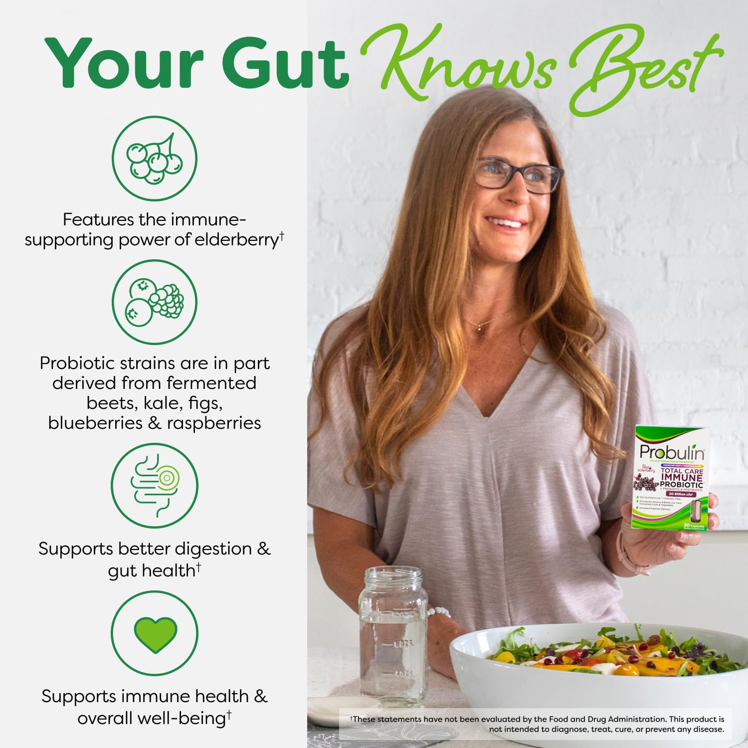 Probulin Total Care Immune = Prebiotics + Probiotics + Postbiotics + Elderberry to Support Immune & Gut Health - 20 Billion CFU - 10 Probiotic Strains, 30 Vegan Capsules Probulin buy supplements canada