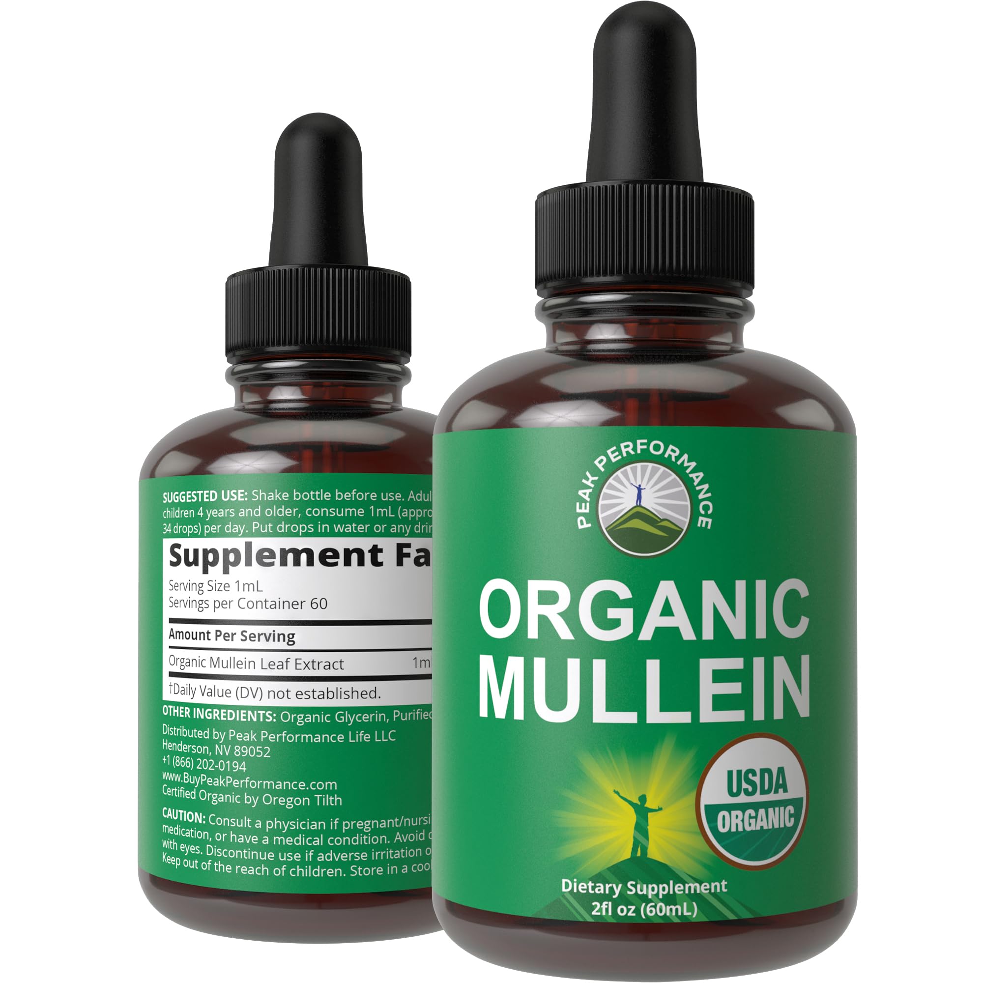USDA Organic Mullein Leaf Drops for Lungs, Respiratory Health, Detox, Cleanse. High Bioavailability for Women, Men, Kids. Liquid Tincture Supplement. Sooth Lungs, Cough, Congestion. Vegan, Zero Sugar Peak Performance buy supplements canada