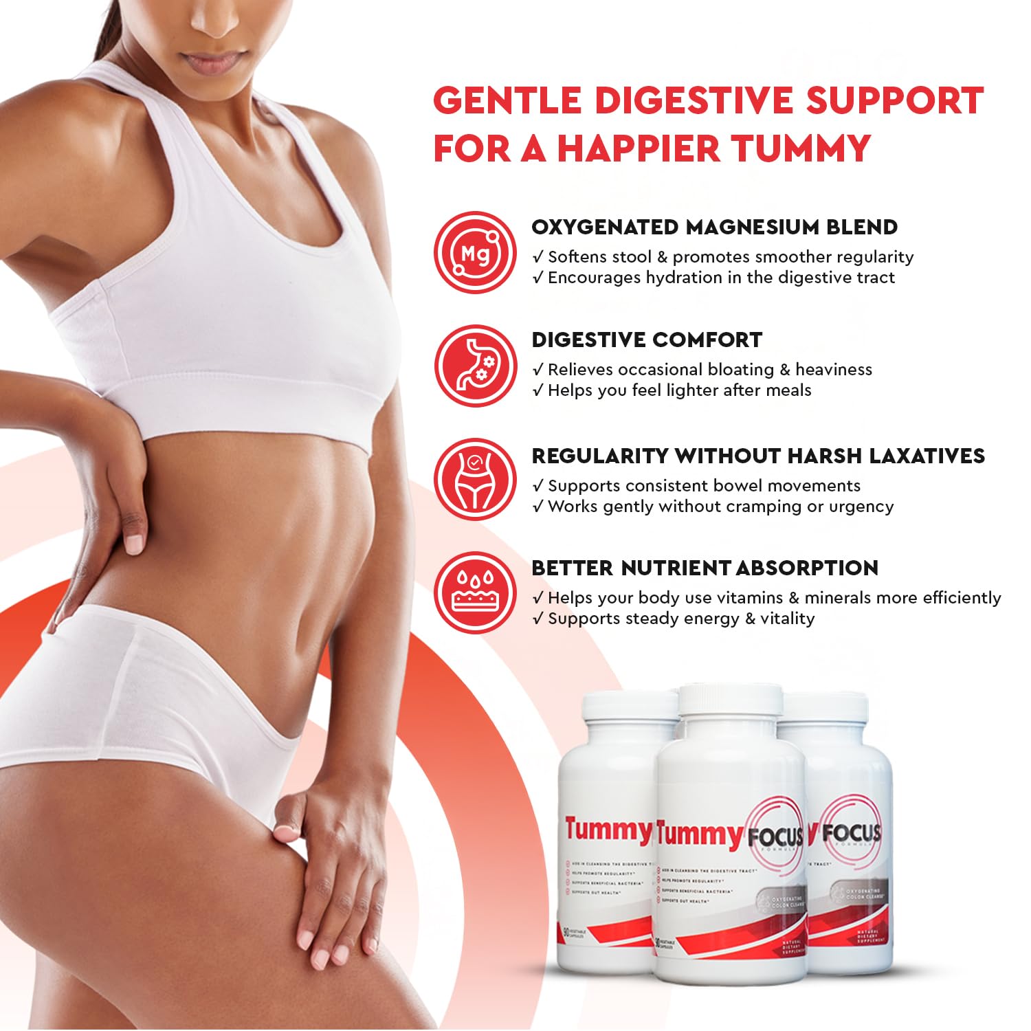 JJ Smith Tummy Focus – Digestive Cleanse Supplement with Ozonated Oxygenated Magnesium – Supports Digestion, Regularity, Bloating, Gut Balance, Nutrient Absorption, Energy & a Flatter Belly Health Focused buy supplements canada