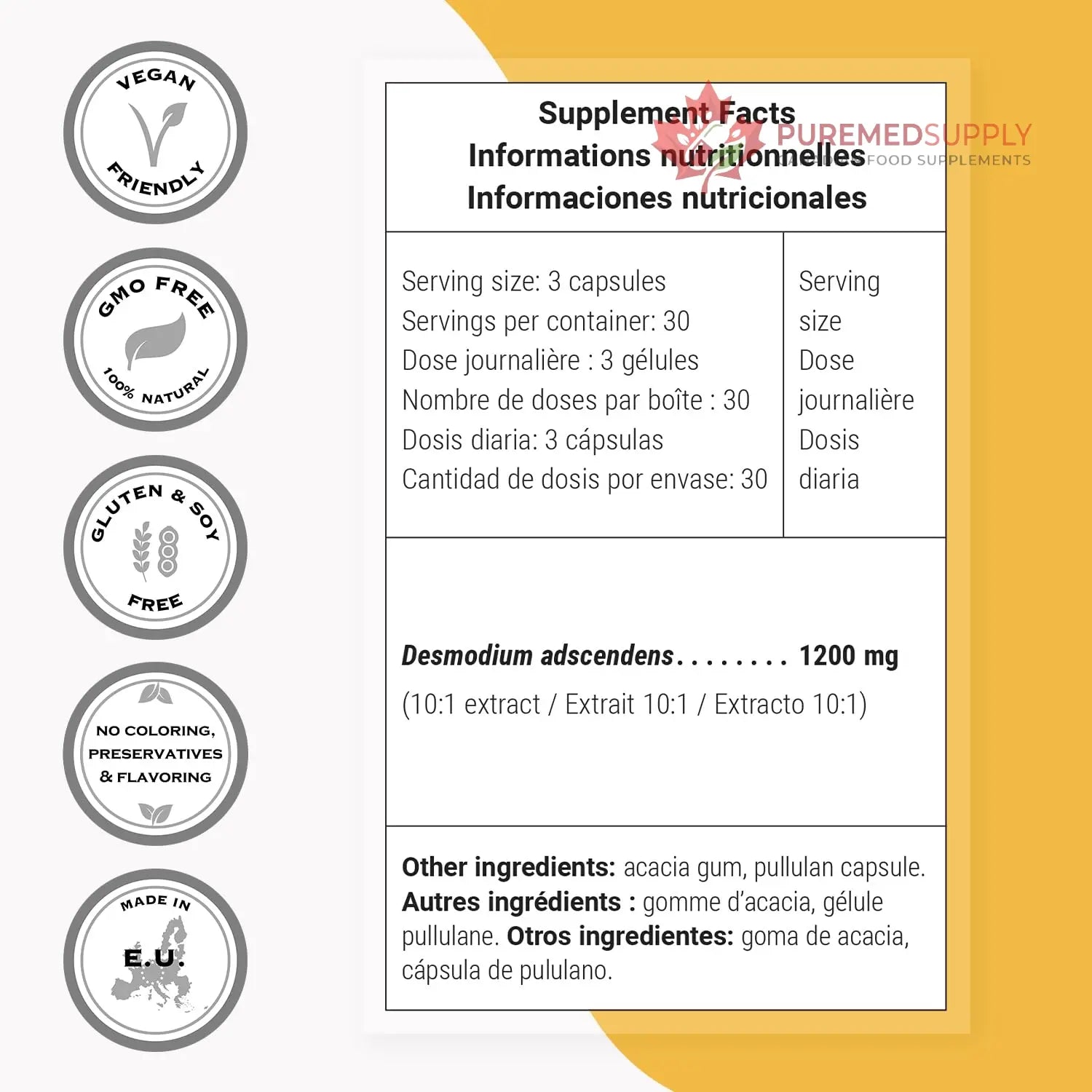 Supersmart - Desmo Forte ™ - Liver Support Supplement - 1:2 Liquid Extract of Desmodium Asdscendens | Non-GMO & Gluten Free - 250 ml Supersmart buy supplements canada