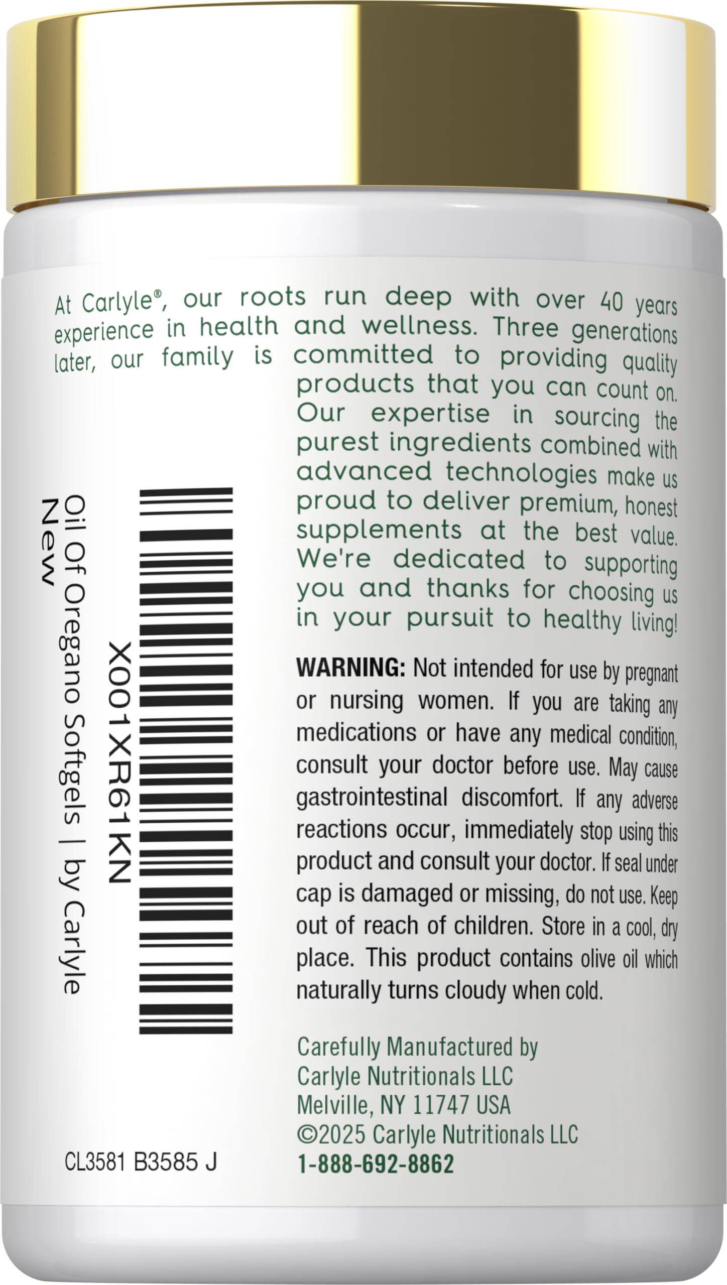 Carlyle Oregano Oil Supplement | 150 Softgel Capsules | Contains Carvacrol | Non-GMO & Gluten Free Formula Carlyle buy supplements canada