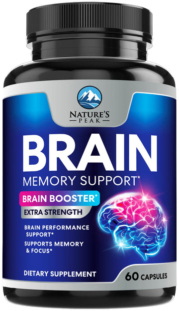 Brain Memory Supplement - 3X Strength Nootropics for Concentration, Clarity & Focus Support - Brain Health Cognitive Vitamins with Bacopa, Phosphatidylserine & DMAE, Brain Booster Pills, 60 Capsules Nature's Peak buy supplements canada