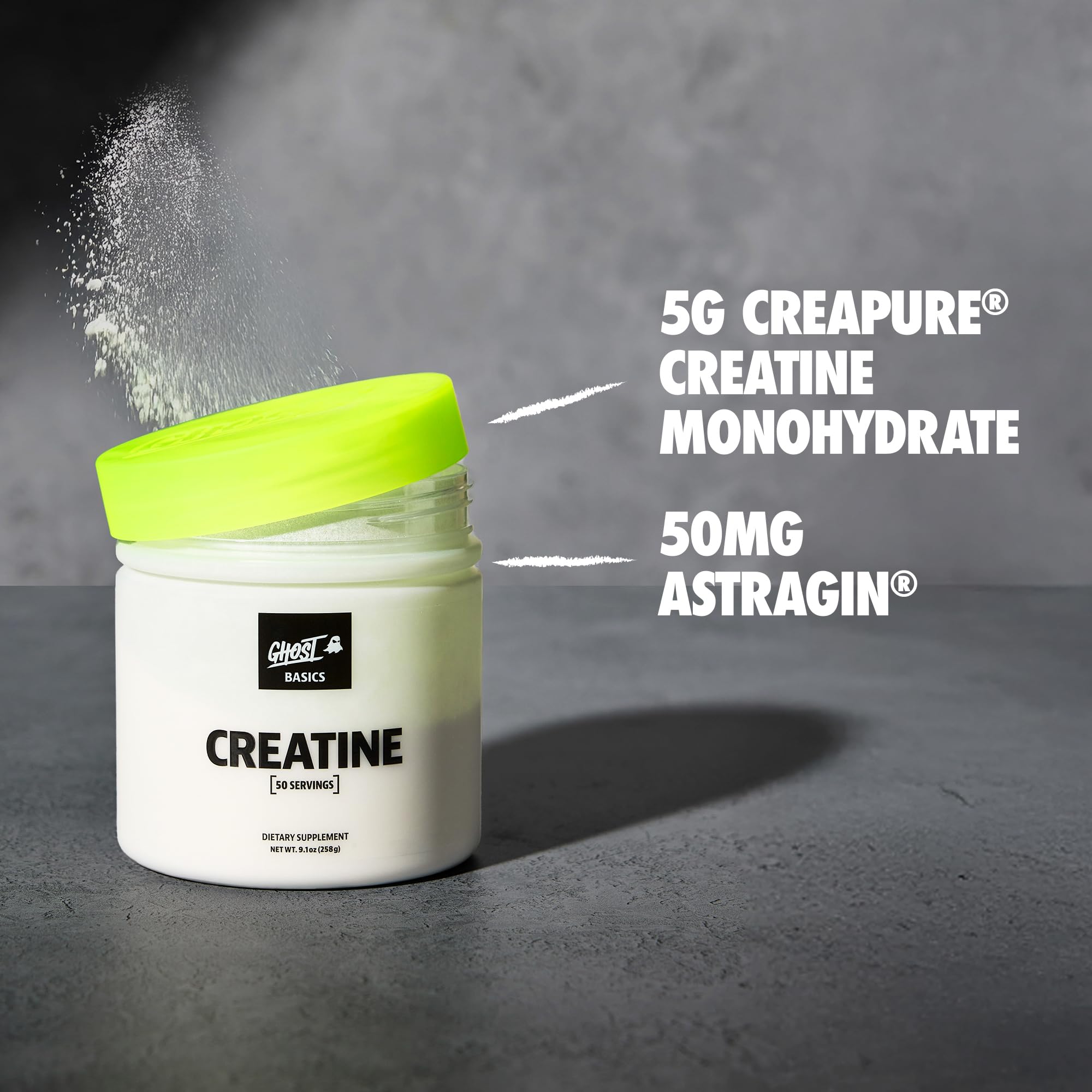GHOST Basics Creatine Monohydrate Powder for Men & Women – 5G Creapure Creatine Workout Supplement for Muscle Gain – Vegan, Soy Free & Gluten Free - 50 Servings GHOST buy supplements canada