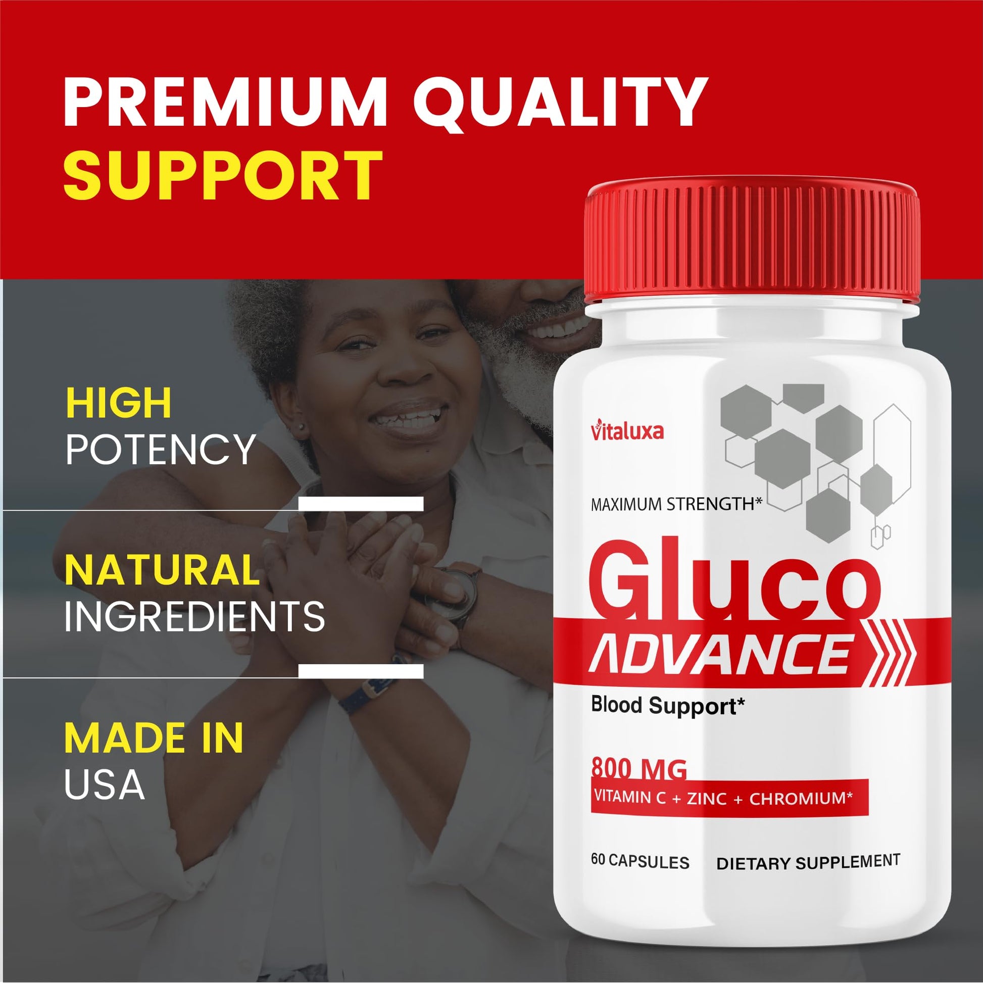 Gluco Advance Capsules, Gluco Advanced Blood Support Supplement GlucoAdvance Pills for Joints, GlucoseAdvance Premium Blend Flow Balance All Natural Formula Overall Health Wellness (60 Capsules) Vitaluxa buy supplements canada