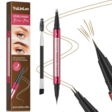 YuLinLon Double-Headed Brow Pen, Ultra-Precise Hair-Like Strokes, Long-Lasting Waterproof Makeup, Available in 5 Natural Shades (3#Dark Brown) Yulinlon buy supplements canada