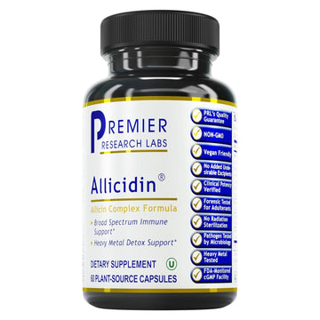 Premier Research Labs Allicidin - Garlic Allicin Supplement, Garlic Supplements, Garlic Pills, Allicin Extract, Garlic Extract, Odorless Garlic Capsules, Immune Support - 60 Vegetarian Capsules Premier Research Labs buy supplements canada