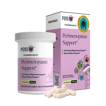resW Perimenopause Postbiotic Supplement for Women - Hot Flash Support, Night Sweat Relief, Hormone Free, Vegan, Gluten Free, Non GMO, Plant Based Gut Health Support - 60 Capsules ResBiotic buy supplements canada