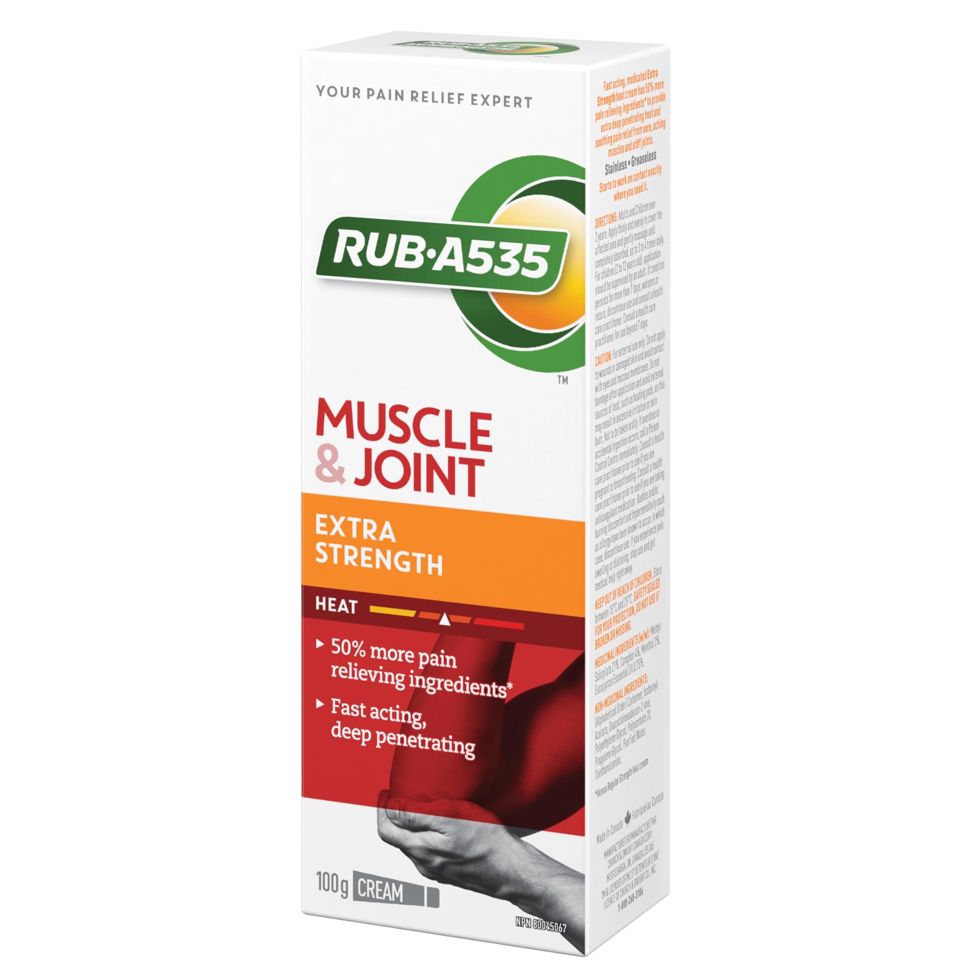 RUB A535 EXTRA STRENGTH CREAM For Relief of Arthritis, Rheumatic Pain, Muscle Pain, Joint & Back Pain 100 g Rub A535 buy supplements canada