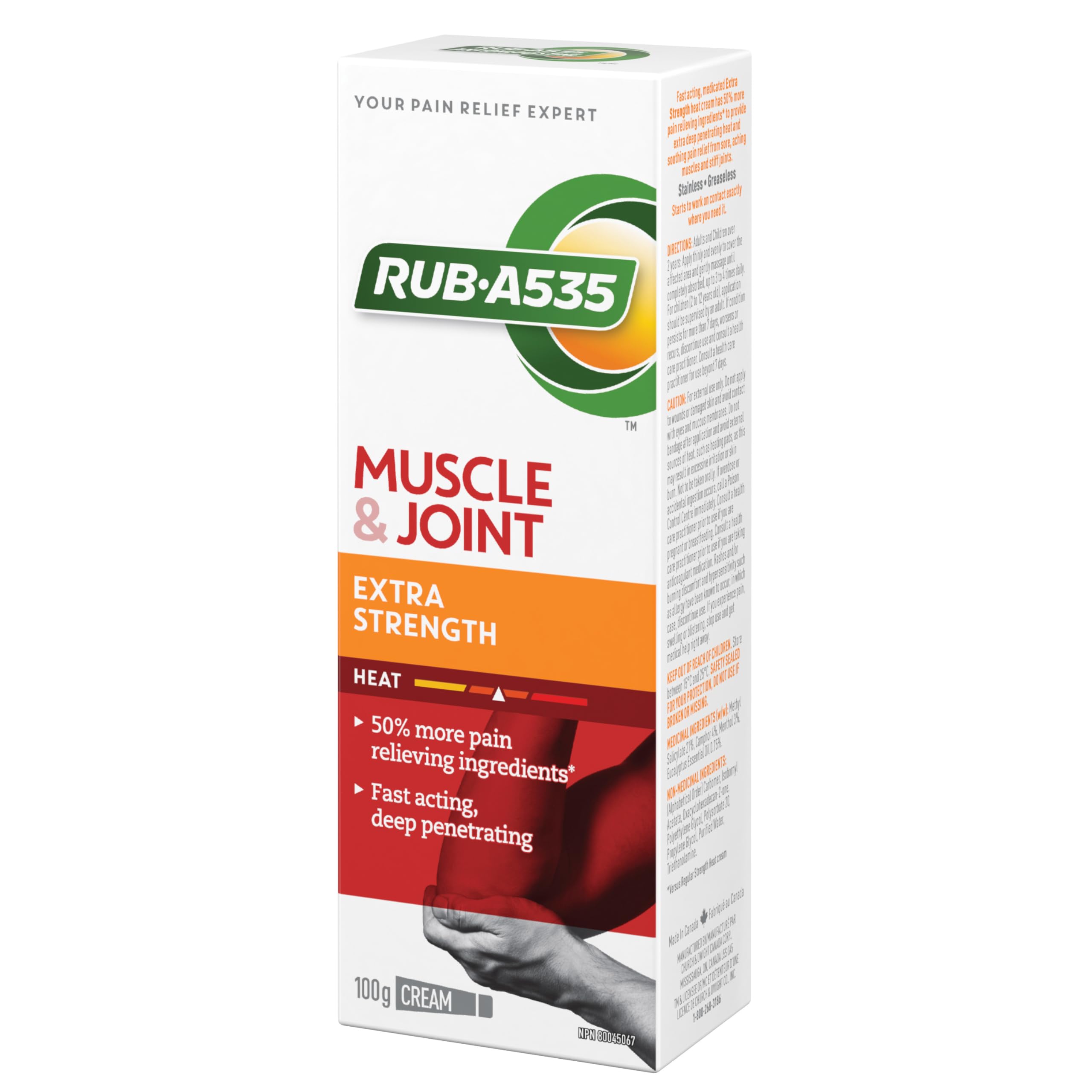 RUB A535 EXTRA STRENGTH CREAM For Relief of Arthritis, Rheumatic Pain, Muscle Pain, Joint & Back Pain 100 g Rub A535 buy supplements canada