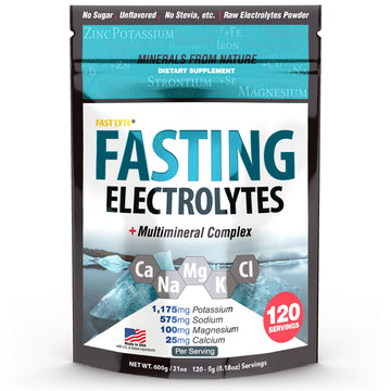 Fast Lyte Fasting Electrolyte Supplement Powder | No Sugar Unflavored Raw Electrolytes | 25% RDI Magnesium and Potassium with Trace Minerals | Carnivore & Keto Friendly FAST LYTE buy supplements canada