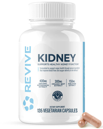 Revive MD Kidney Support Supplement for Men & Women – Kidney Cleanse & Detox Capsules for Overall Health & Function – Vegan-Friendly, Gluten-Free & Soy-Free (135 Vegetarian Capsules, 45 Servings) Revive buy supplements canada