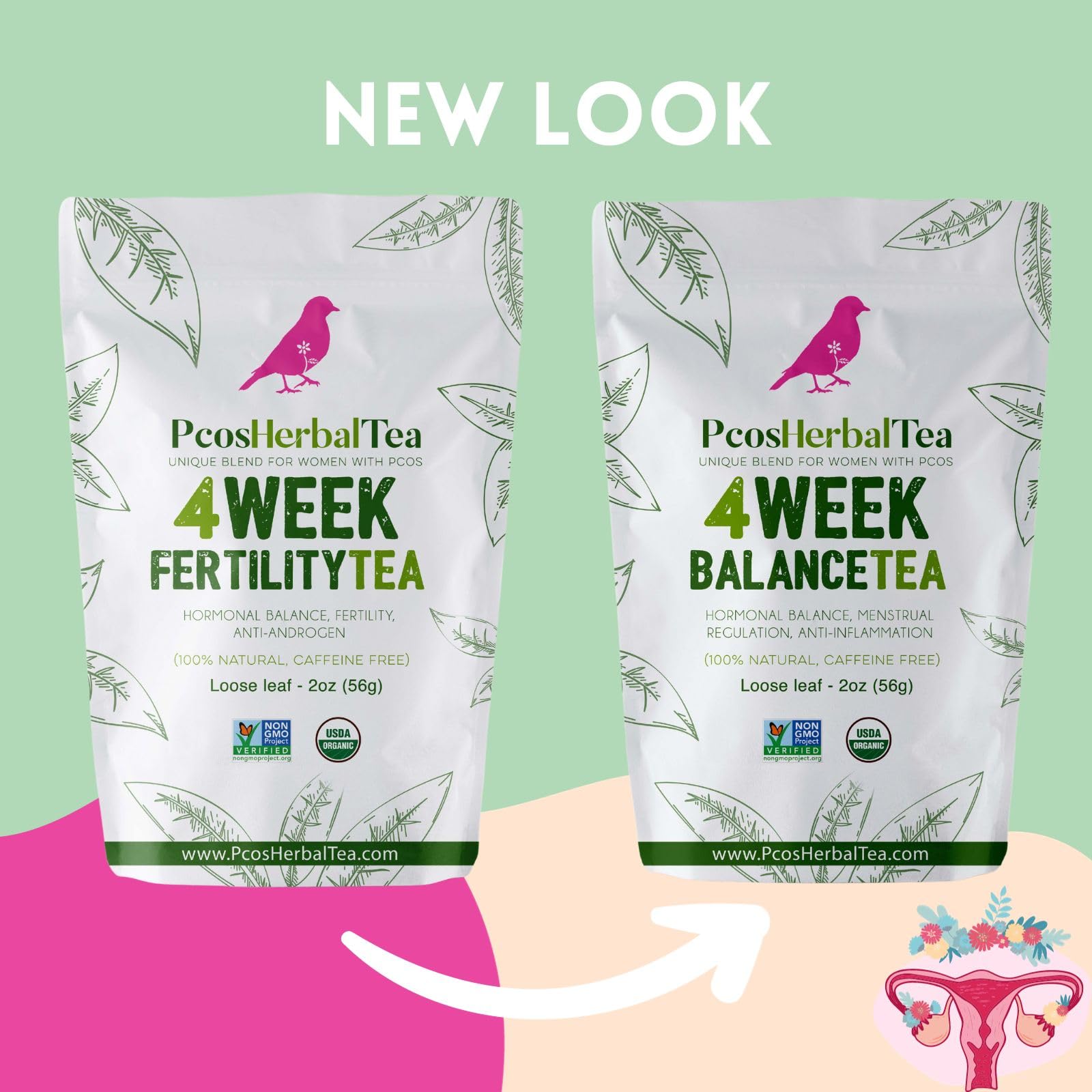 PCOS Cystem Tea with Organic Red Raspberry Leaf, Vitex, Spearmint Tea Supports Fertility PCOS Herbal Tea buy supplements canada