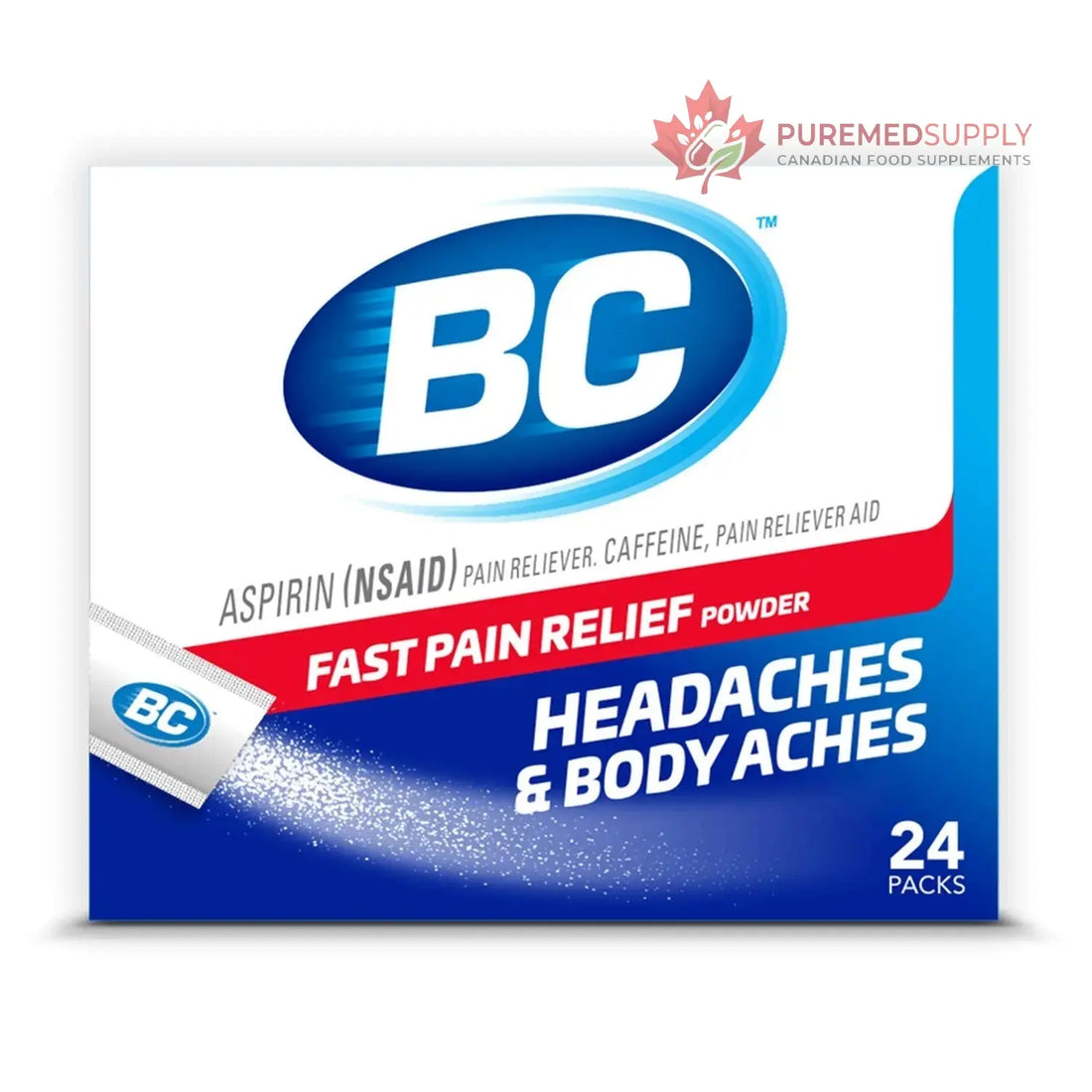 BC Powder Original Strength Pain Reliever, Aspirin Dissolve Packs, 24 Count (2 Pack) BC buy supplements canada