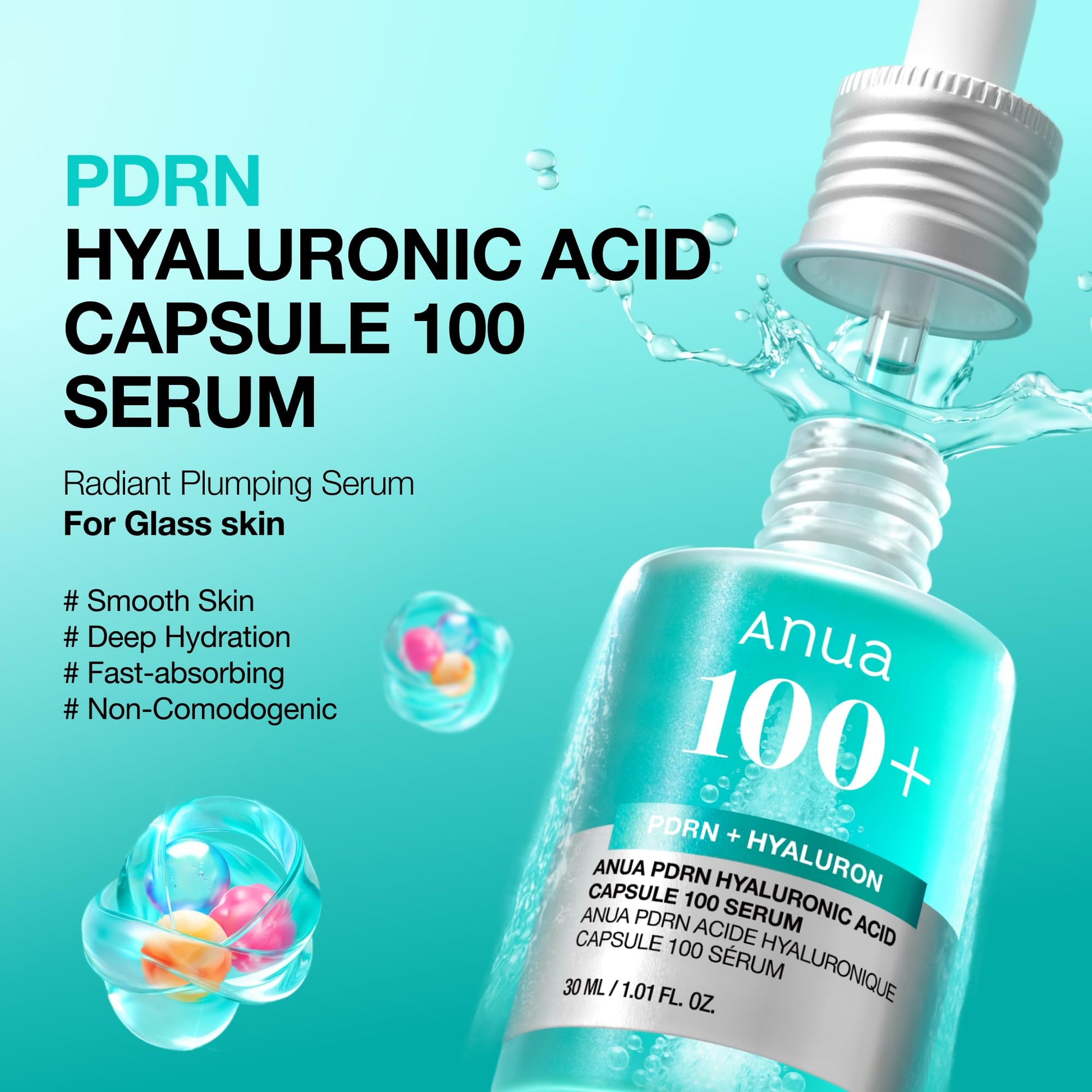Anua PDRN Hyaluronic Acid Capsule 100 Serum, Radiant Face Serum, Salmon DNA, Hyaluronic Acid, Hydration, Moisture Plumping Effect ANUA buy supplements canada