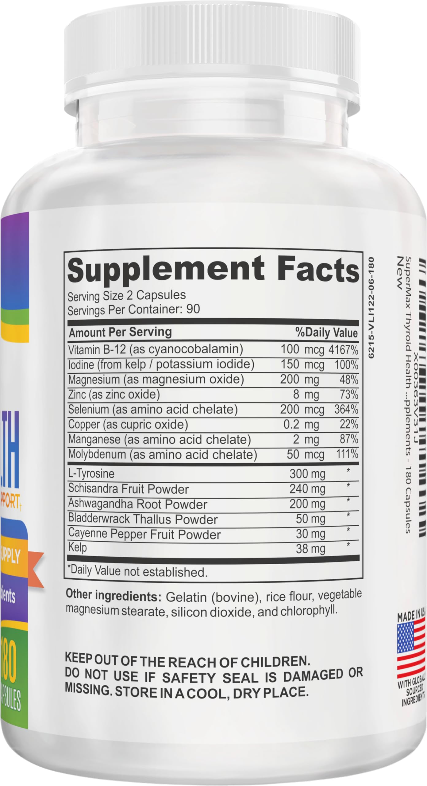 Thyroid Support (3-Month) Supplement All-in-1 with 14 Active Ingredients in 1 Formula | Thyroid Health Support Supplements | Women & Men | 90-Day Bulk Supply | 180 Capsules Elevate Recovery Supplements buy supplements canada