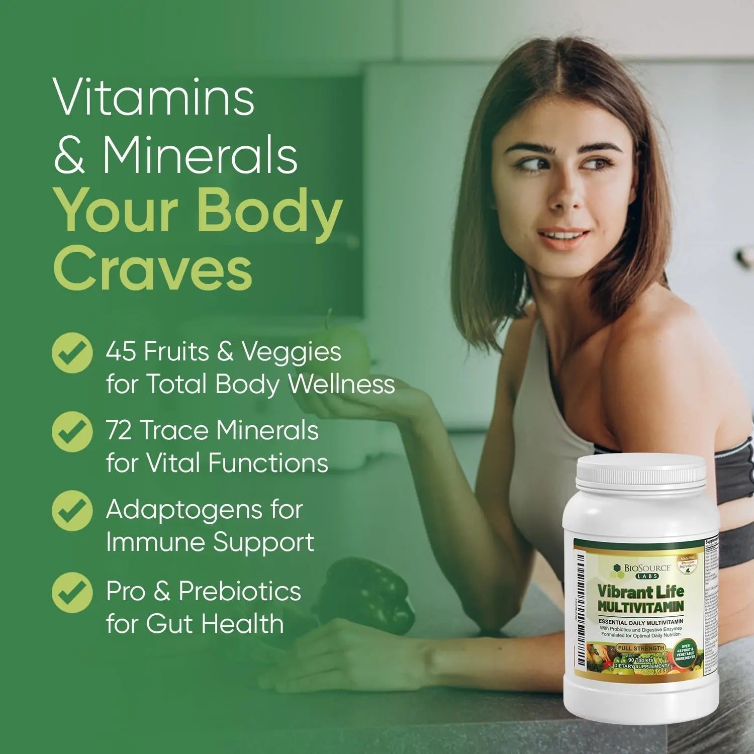 BioSource Labs Vibrant Life Multivitamin with Probiotics, Digestive Enzymes & B-Complex – Over 45 Fruits and Veggies BioSource Labs buy supplements canada