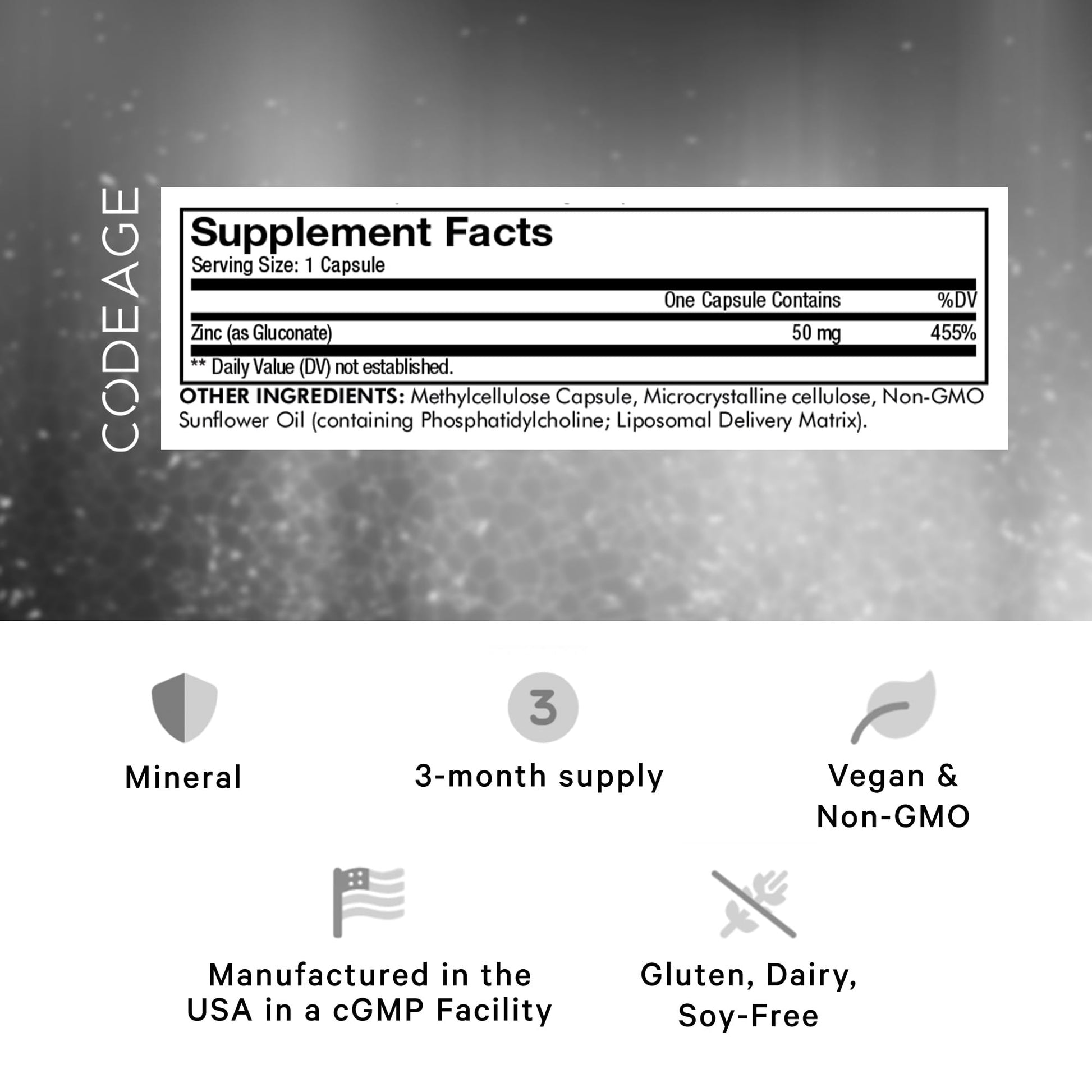 Codeage Liposomal Zinc Supplement – 3 Month Supply – One Per Day - 50 mg Zinc Gluconate Vitamin Pills - Essential Mineral Supplements Liposomal Delivery Matrix - Vegan Non-GMO - 100 Capsules Codeage buy supplements canada