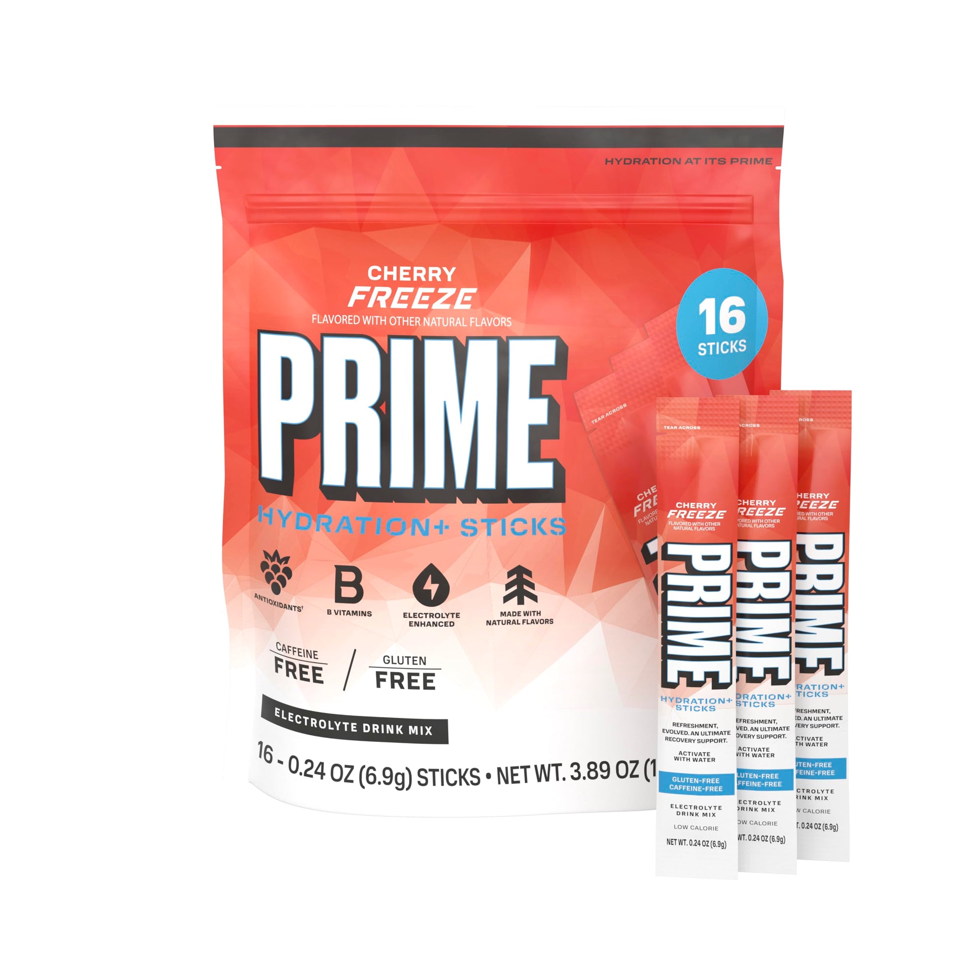 PRIME HYDRATION+ Electrolyte Powder Sticks, Cherry Freeze, Sugar Free Hydration Drink Mix with Potassium, Magnesium & B Vitamins PRIME HYDRATION buy supplements canada