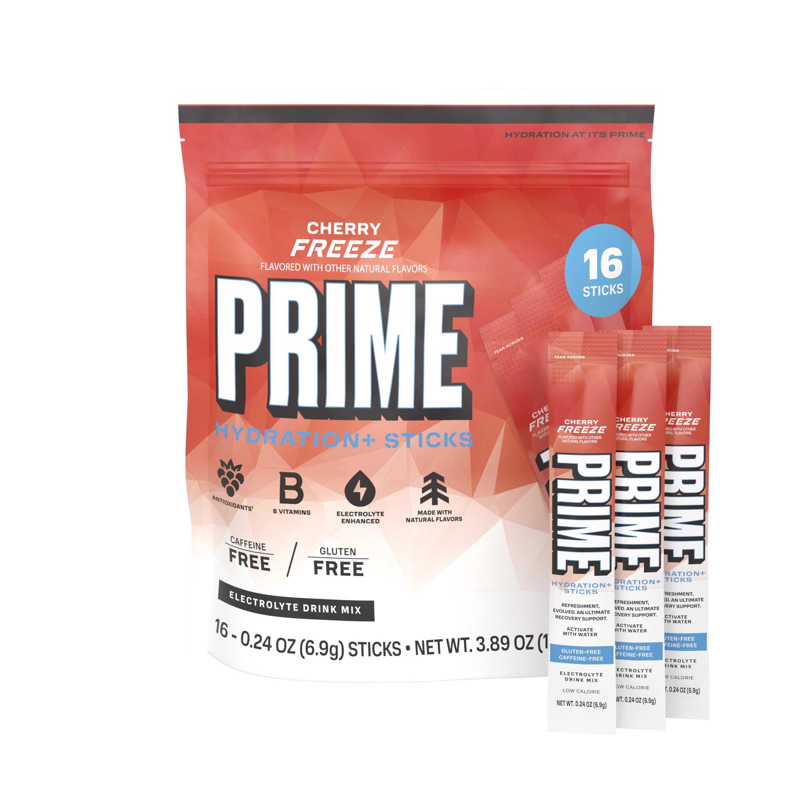 PRIME HYDRATION+ Electrolyte Powder Sticks, Cherry Freeze, Sugar Free Hydration Drink Mix with Potassium, Magnesium & B Vitamins PRIME HYDRATION buy supplements canada