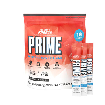 PRIME HYDRATION+ Electrolyte Powder Sticks, Cherry Freeze, Sugar Free Hydration Drink Mix with Potassium, Magnesium & B Vitamins PRIME HYDRATION buy supplements canada