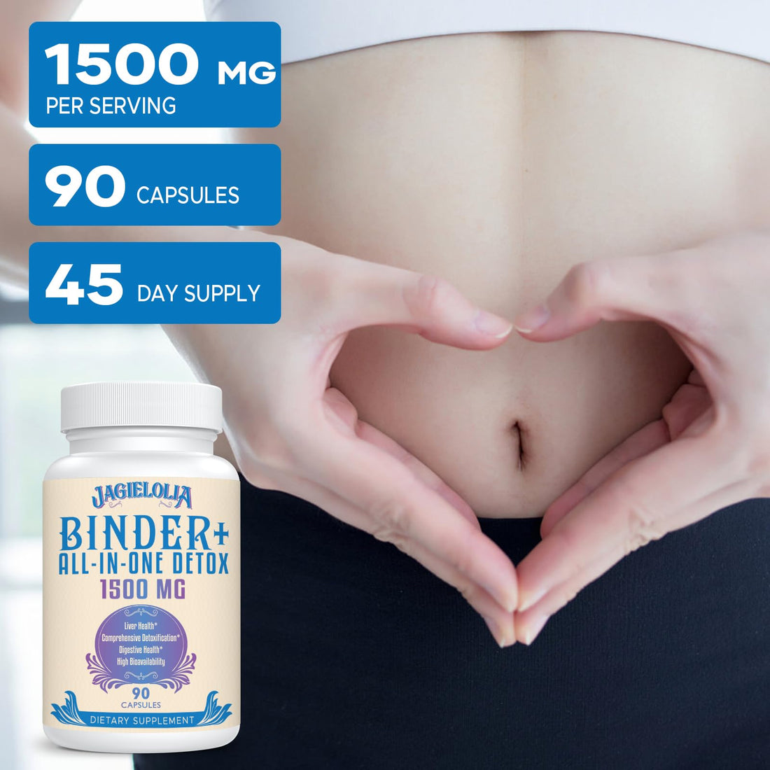 All-In-One Detox Binder Supplement 1500 MG - High Bioavailability, Liver Gut Detox Cleanse Jagielolia buy supplements canada